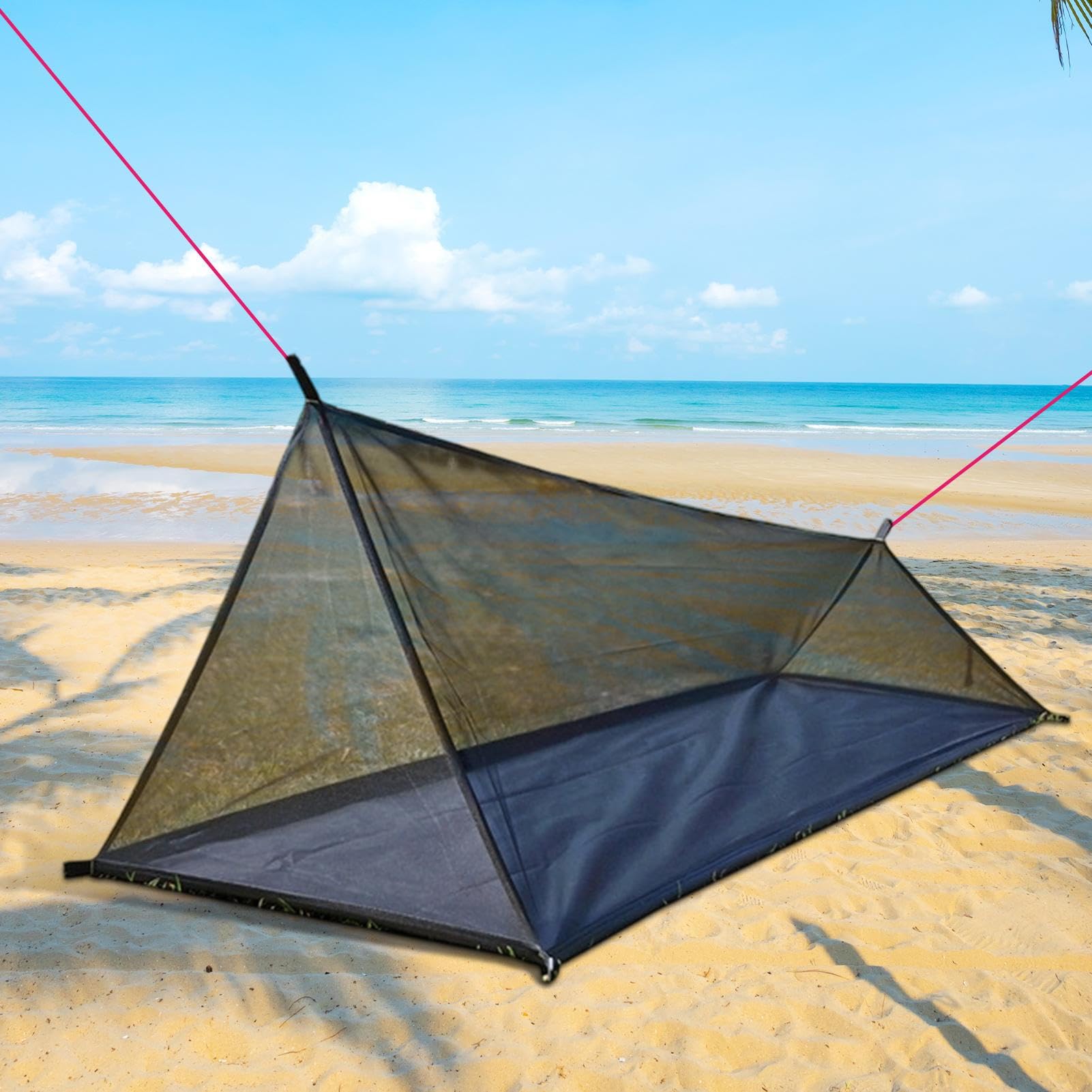 Ultraleichtes Sommer Mesh Zelt 1-2 Personen Aussen Camping Tent Abweisendes Netz Zelt s-trand Mesh Zelte Mit Wasserdichtem Boden Für Camping, Wandern
