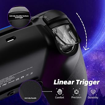 AceGamer Wireless Controller for PS5/Pro/Slim/Windows PC, Hall Effect Joysticks, Macro/Turbo Function, Bluetooth Controller with 6-Axis Gyro/Dual Vibration/Touchpad/Speaker/3.5mm Audio Jack!