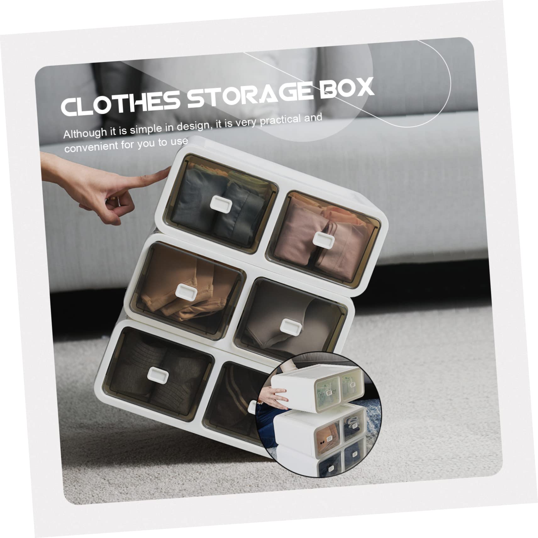 Schubladenbox 5 Fächer Aufbewahrungsbox für Unterwäsche und Socken Braun Pp Platzsparend für Kleiderschrank