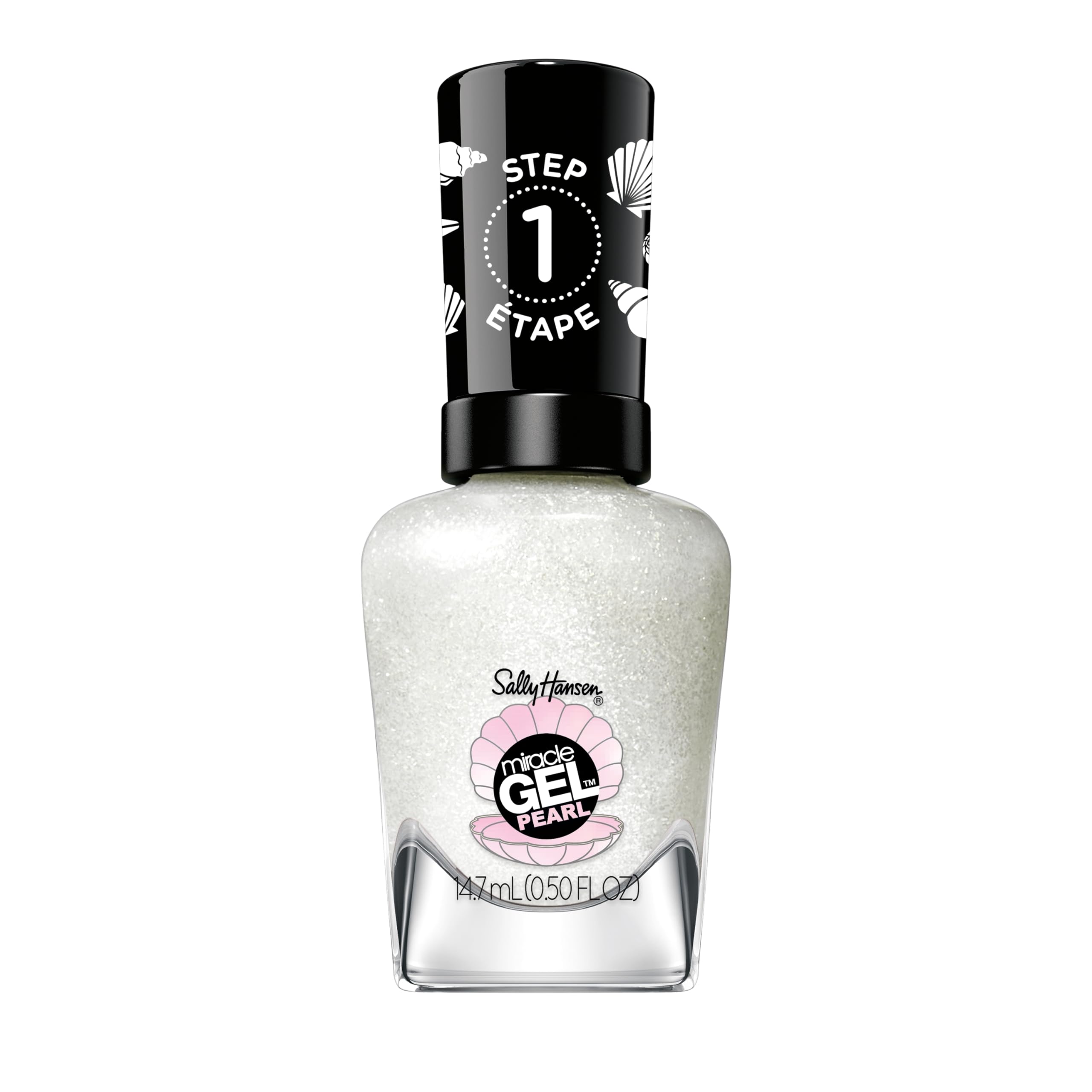 Sally Hansen Miracle Gel Pearls Salon Quality Nail Polish Gel-Like Formula Two-Step System No UV Light Needed Long