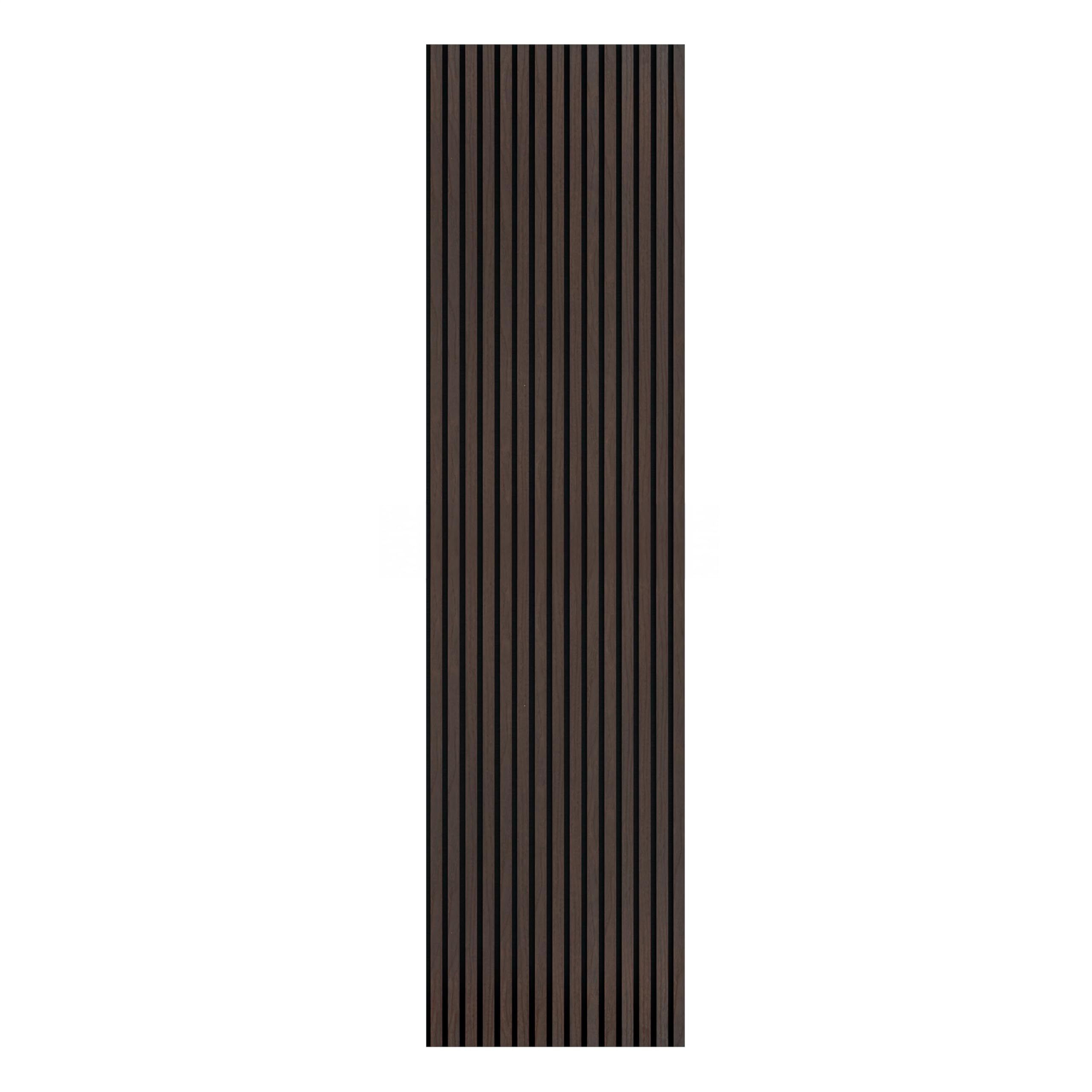 Decoranddecor Acoustic Slat Wood Wall Panel and Ceiling Panelling Decorative 3D MDF 240 cm x 60 cm - Smoked Oak