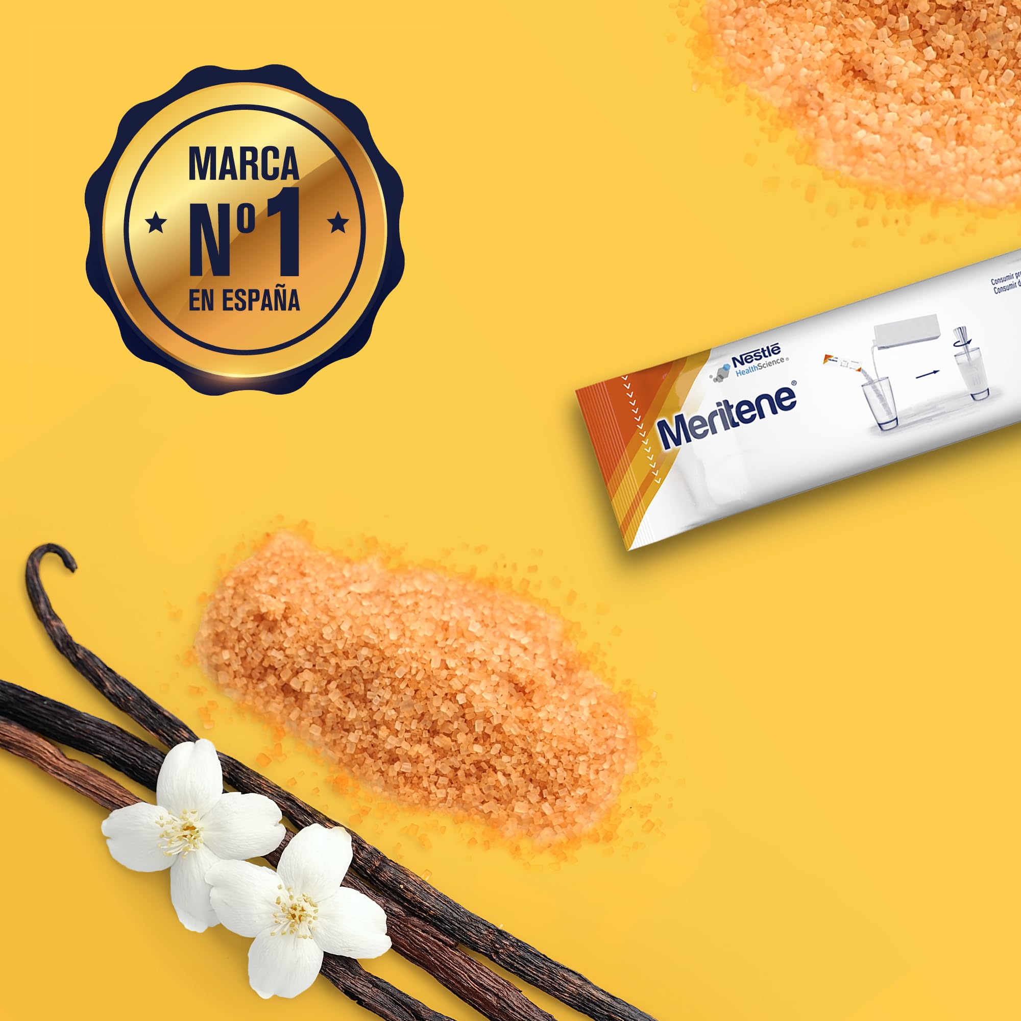 Meritene | Fuerza y Vitalidad Fibra | Sabor Vainilla | Fuerza para tus Músculos, Vitalidad para ti | Solución Nutricional Adultos con Fibra, Proteínas, Vitaminas y Minerales| 14 Sobres| 490 gr