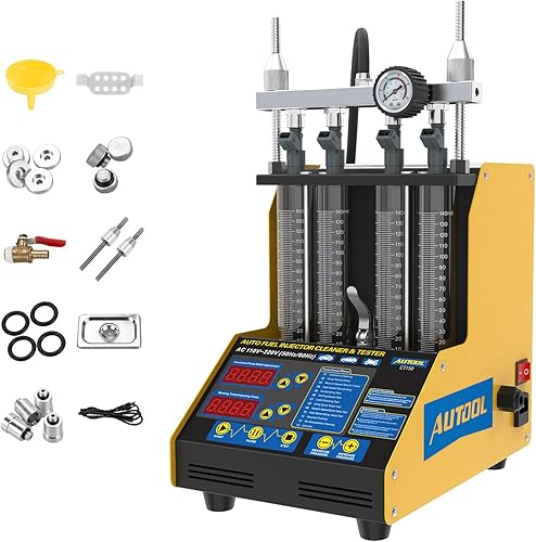 Vista 5 de AUTOOL Limpiador y probador de inyector de combustible de onda ultrasónica, herramientas de limpieza de sistemas de inyección de combustible