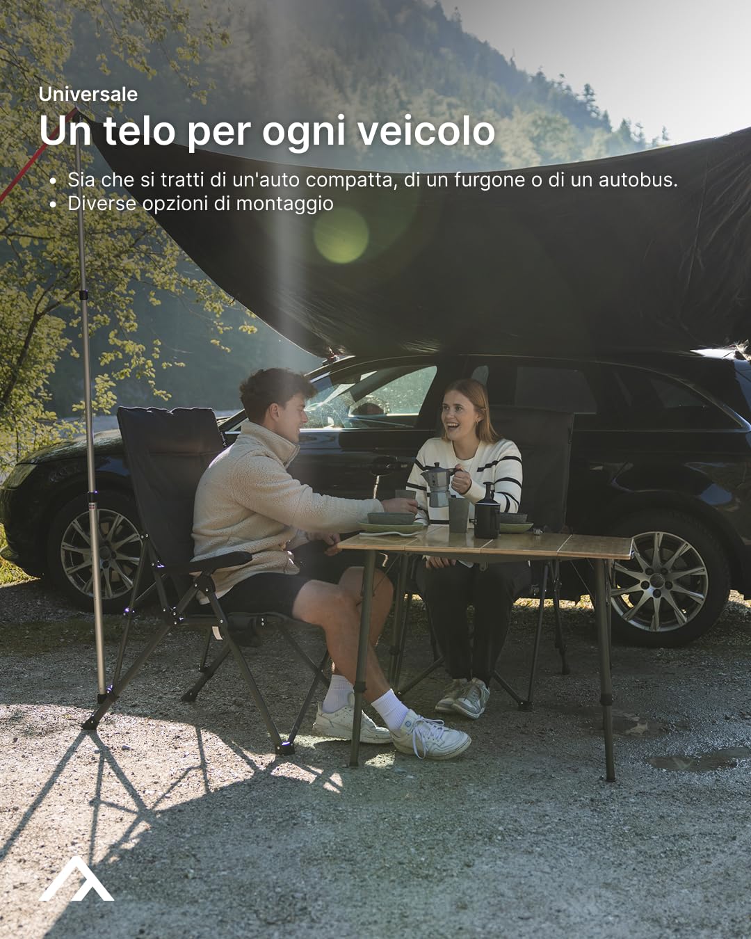 qeedo Motor Tarp Universal da Sole Universale con Protezione UV (UV80), Fissaggio con Cinghie o Ventose, Camper, roulotte, Automobile