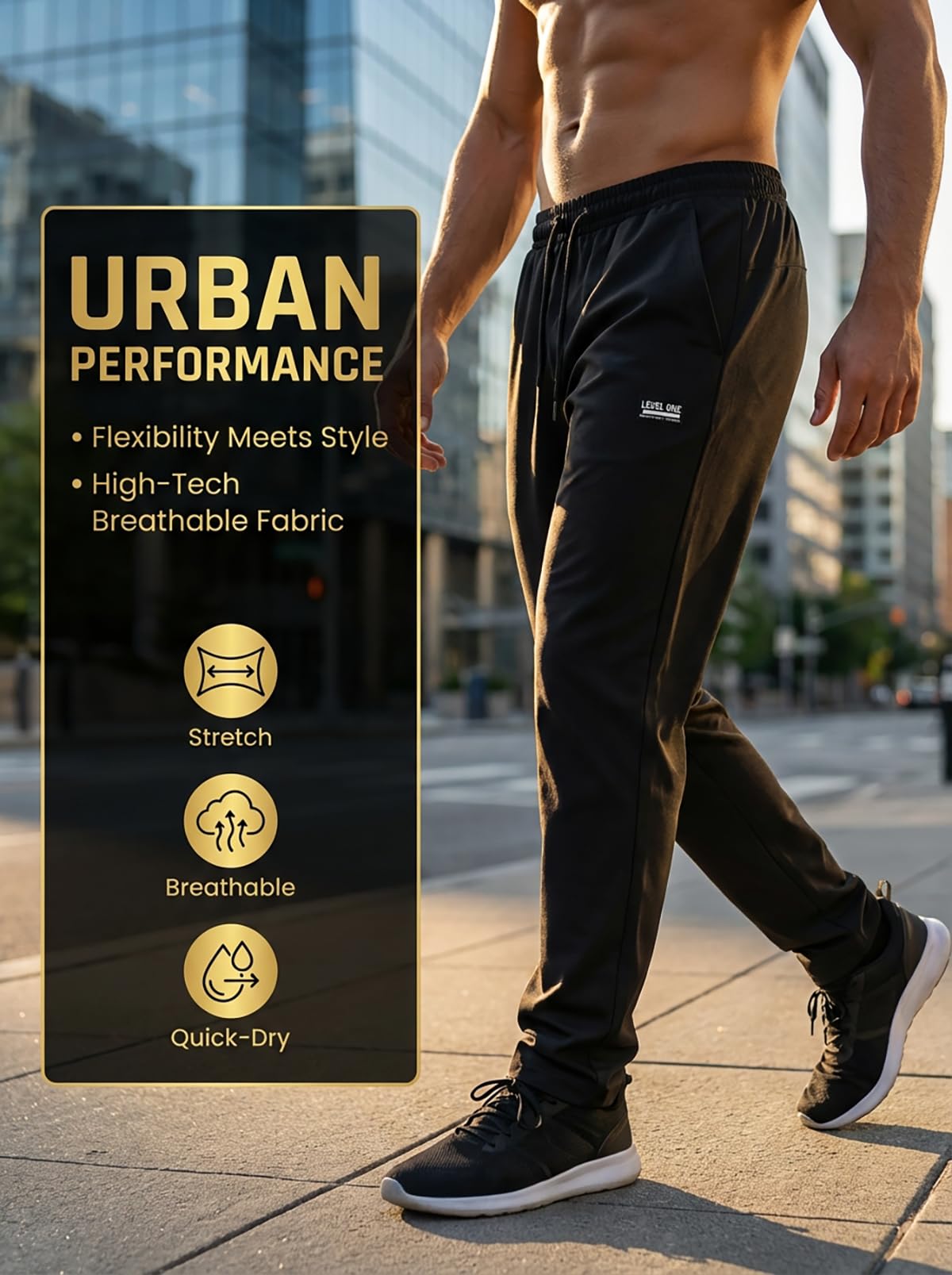 Pantalones deportivos de entrenamiento para hombre, cintura elástica, transpirables, para sesiones dinámicas de gimnasio