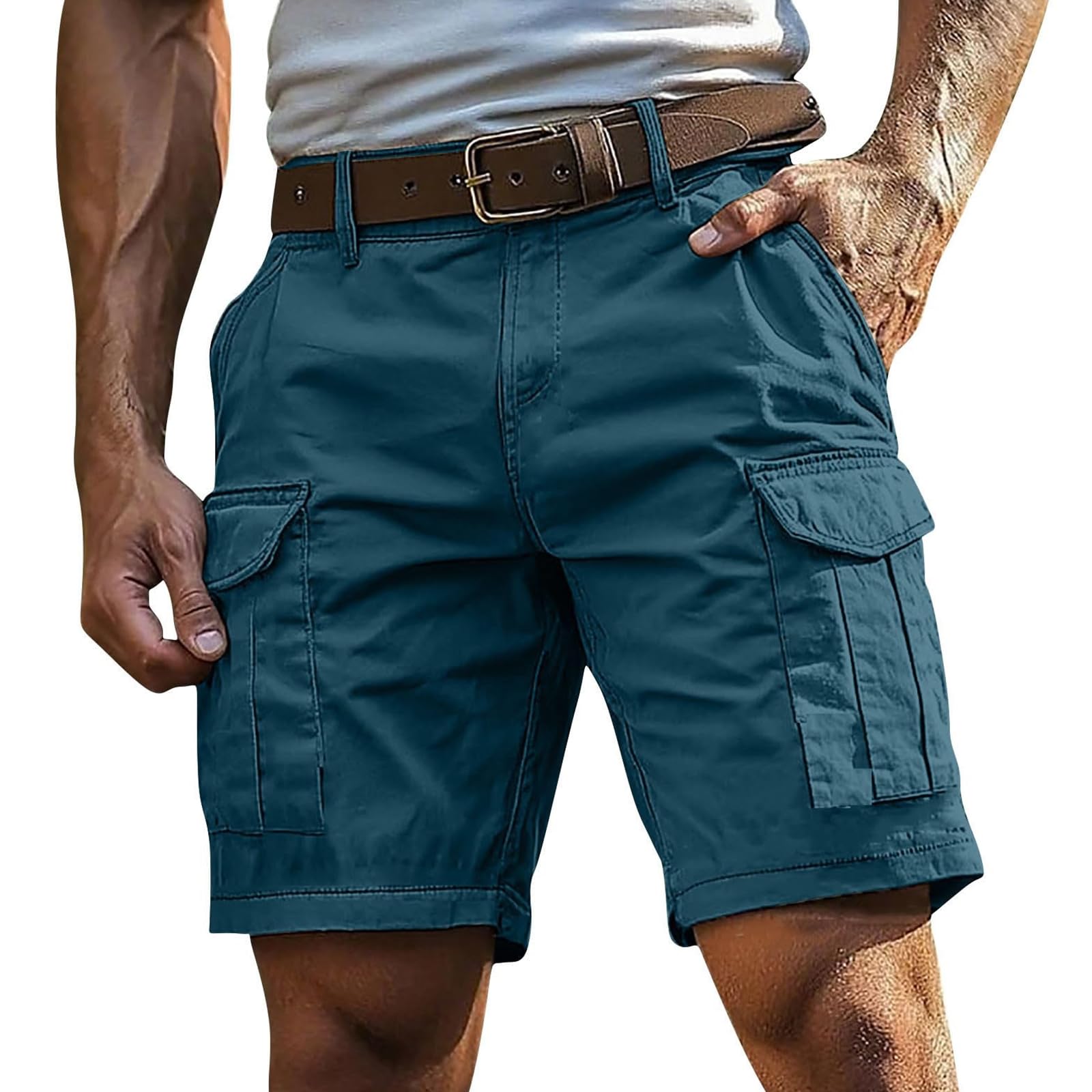Bermudas Hombre Verano Montaña Casual Bolsillos Bermudas Senderismo Multibolsillos Trekking - 1