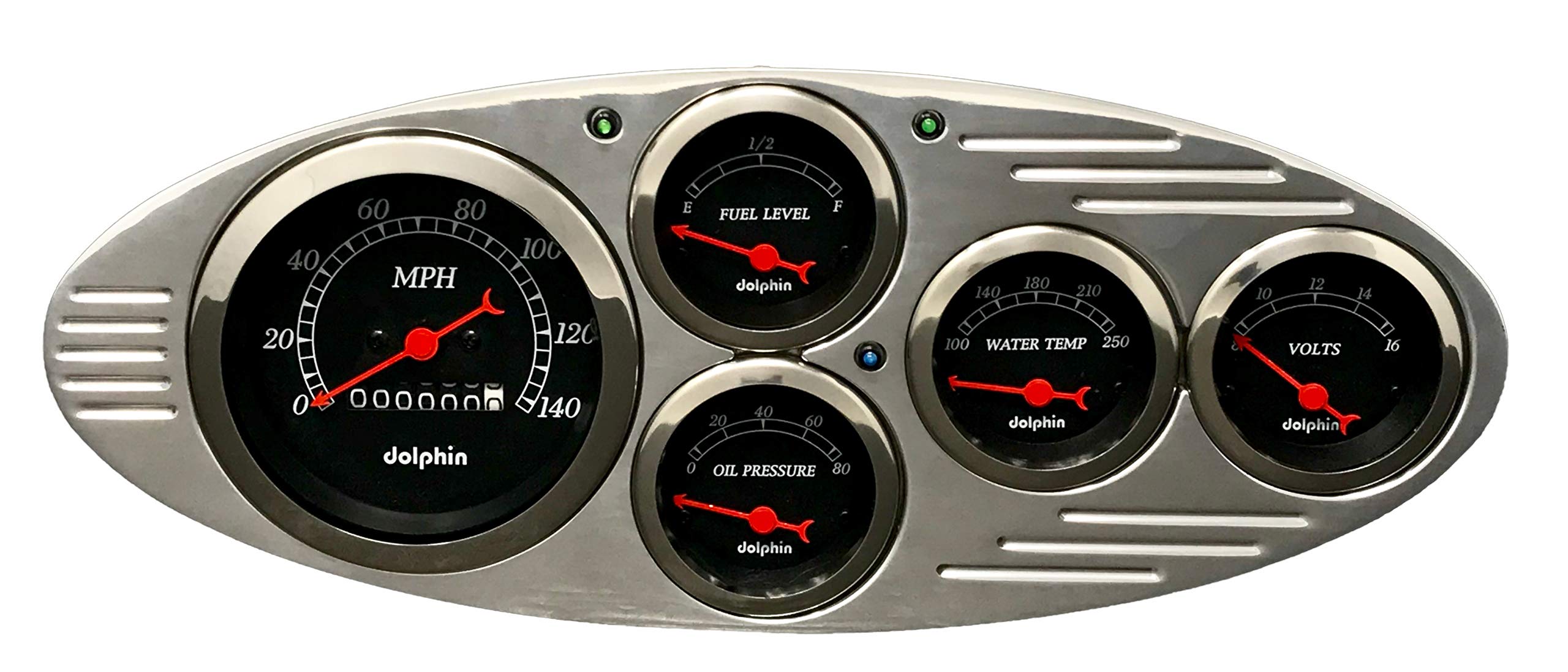 Dolphin Gauges Compatible with 1932 Ford Car 5 Gauge Dash Cluster Panel Set Mechanical Black