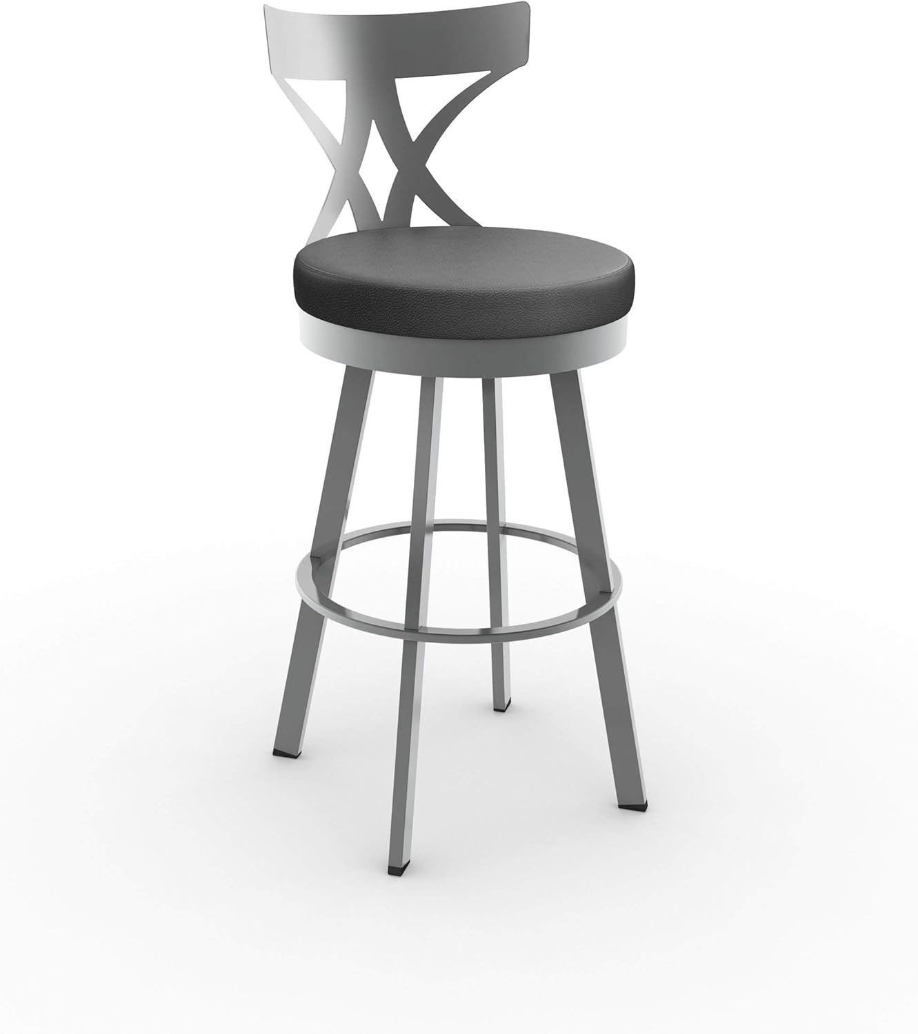 Amisco Washington 30" Bar Height Swivel Stool Charcoal