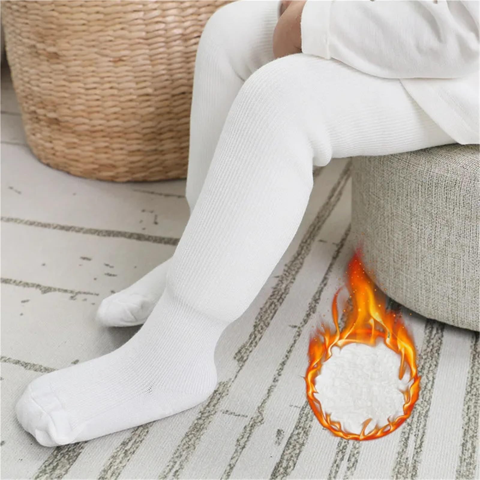 Collant Invernali for Bambini for Ragazze - Collant for Bambini in Cotone Spesso Snow Keep Warm Leggings for Bambini Piccoli e Neonati(Khaki,4-6Years(M))