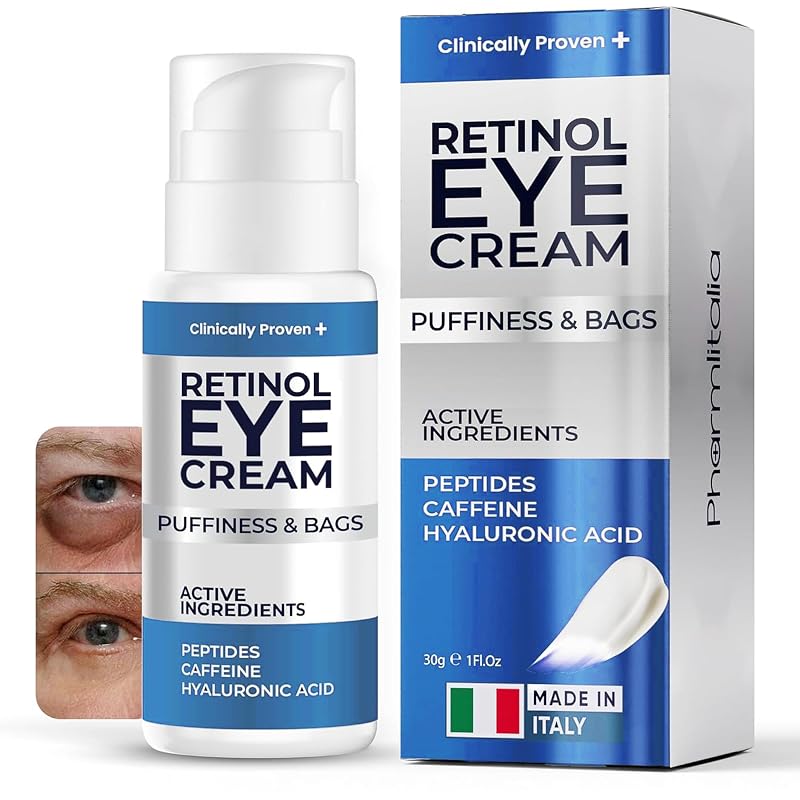 Creme para a região dos olhos Pharmlitalia com retinol, ácido hialurônico e cafeína