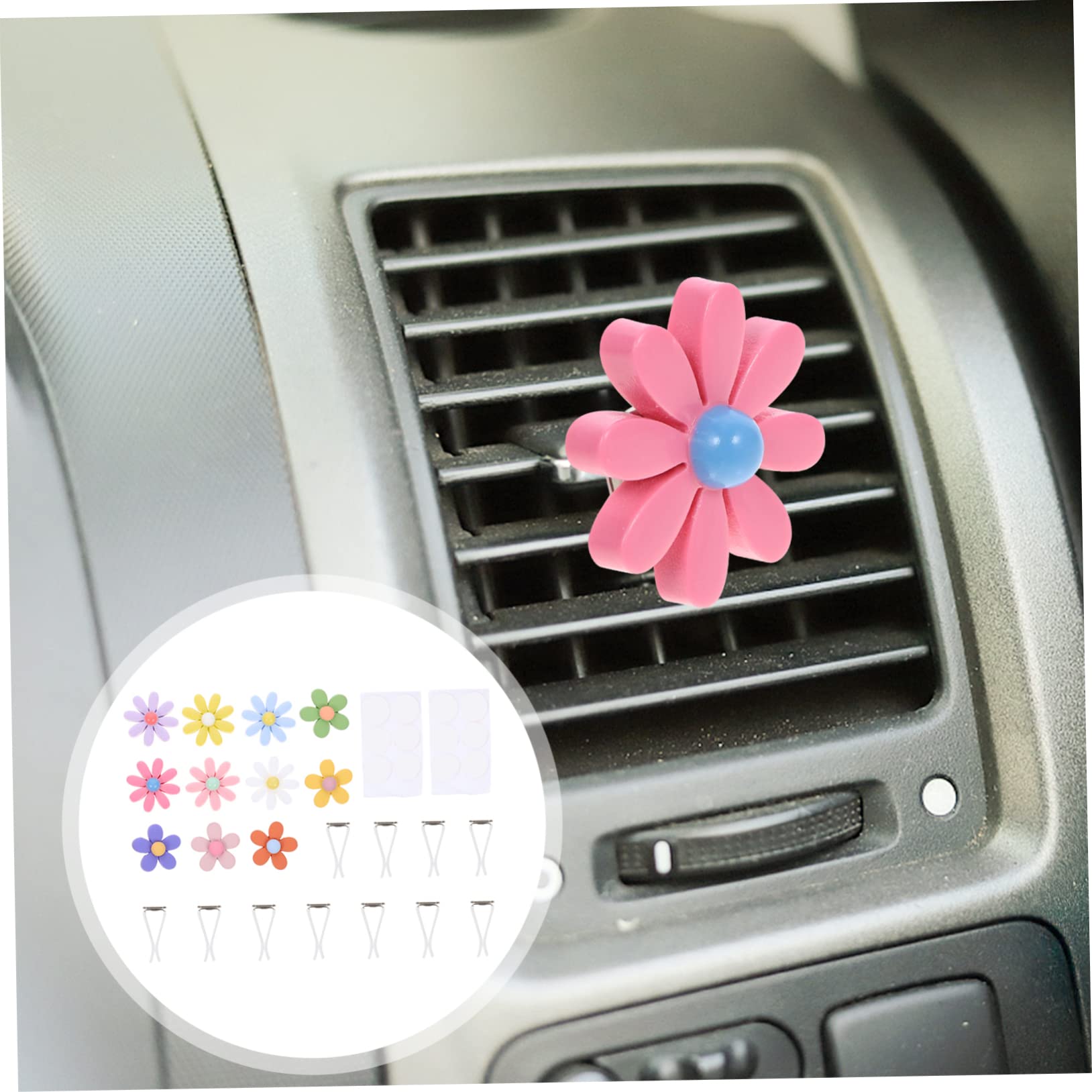 GLEAVI 33pezzi Clip Decorativa Per Auto Con Fiorper Diffusore Aromatico Accessori Per Interni Auto Compatibile Con Tutti Modelli Di Venti Aria Design Unico Per Atmosfera e Vivace