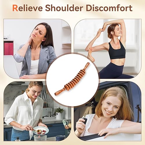 Miniatura 7 de Herramientas de masaje de terapia de madera, rodillo de masaje de madera, herramienta de drenaje linfático, rodillo de masaje muscular de madera