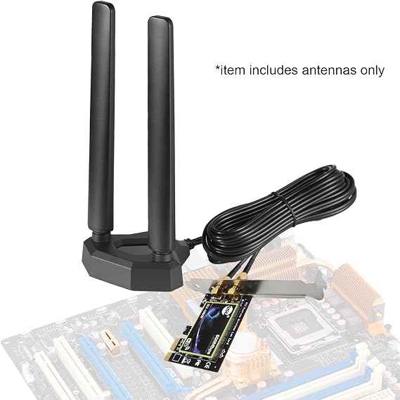 Tri-Band WiFi 6E Antenna 2.4GHz, 5GHz & 6GHz Magnetic Base Antenna for PC Desktop Computer & Gaming Motherboards WiFi Router Bluetooth Card