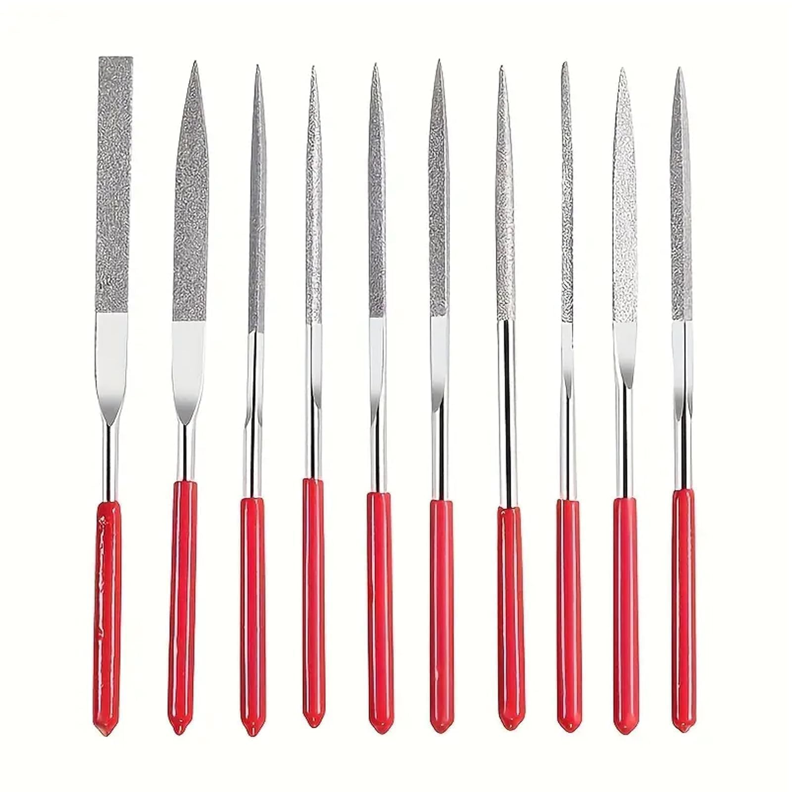Younieyo 10Pcs Diamond Needle File Set 2 X 100Mm Mini Precision Jewelry Files For Jewelers Glass Wood Carving Craft