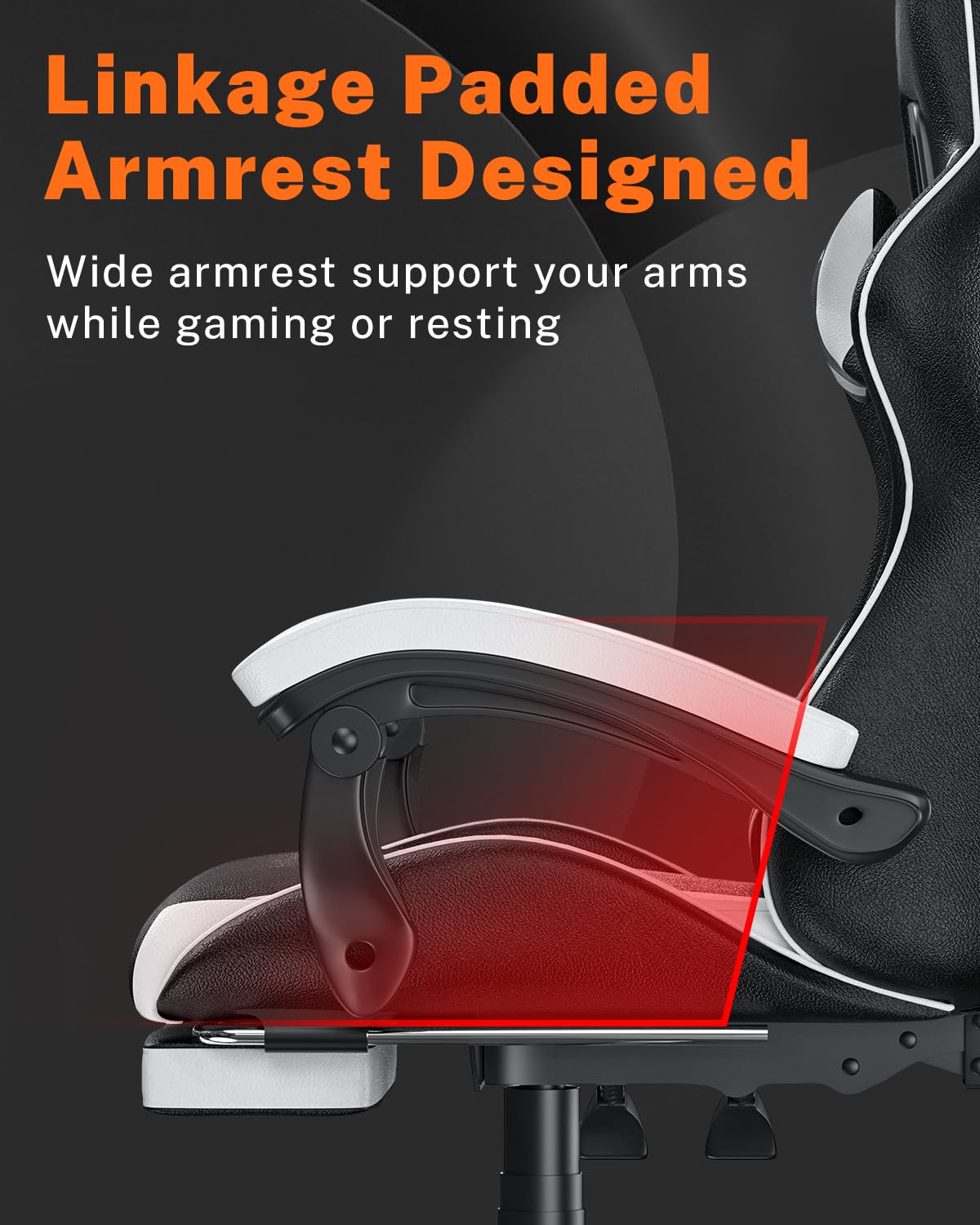 Racingreat Sedia da gaming, ergonomica, per gamer, con cuscino lombare e poggiatesta, regolabile in altezza, sedia per computer, per ufficio, per adulti, ragazze e ragazzi (Con poggiapiedi,Bianco