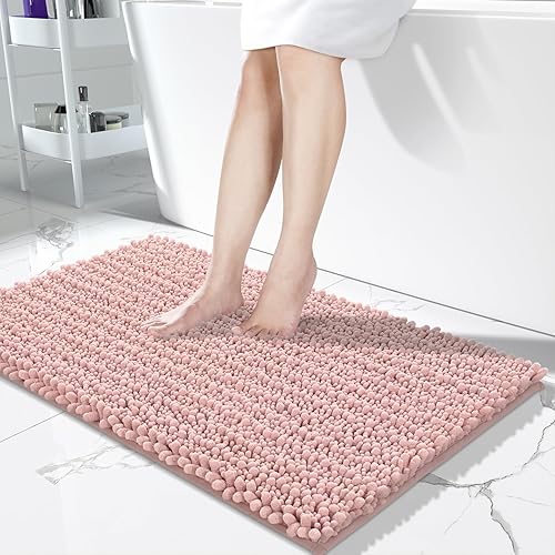 Miniatura 46 de Yimobra Alfombras de baño grandes antideslizantes lavables de 36 x 24 pulgadas, tapete de baño de chenilla ultra suave y absorbente, alfombra de