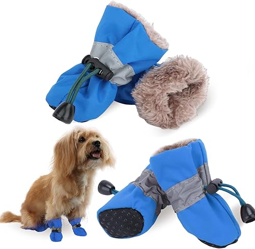 LUZGAT Botas de nieve para perro, zapatos de perro para invierno, botas de invierno para perros pequeños y medianos, botas de perro y protectores de