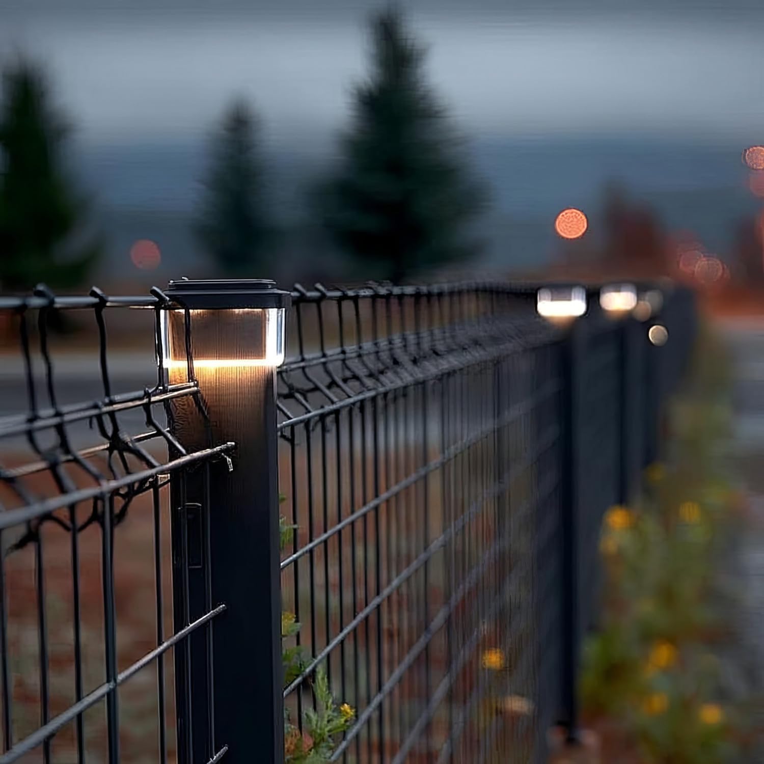 Green Blue lampa solarna LED na słupki z czujnikiem zmierzchu, ciepła biel 3200 K, dach kopułowy, montaż bezprzewodowy, nie wymaga certyfikatu efektywności energetycznej (4)