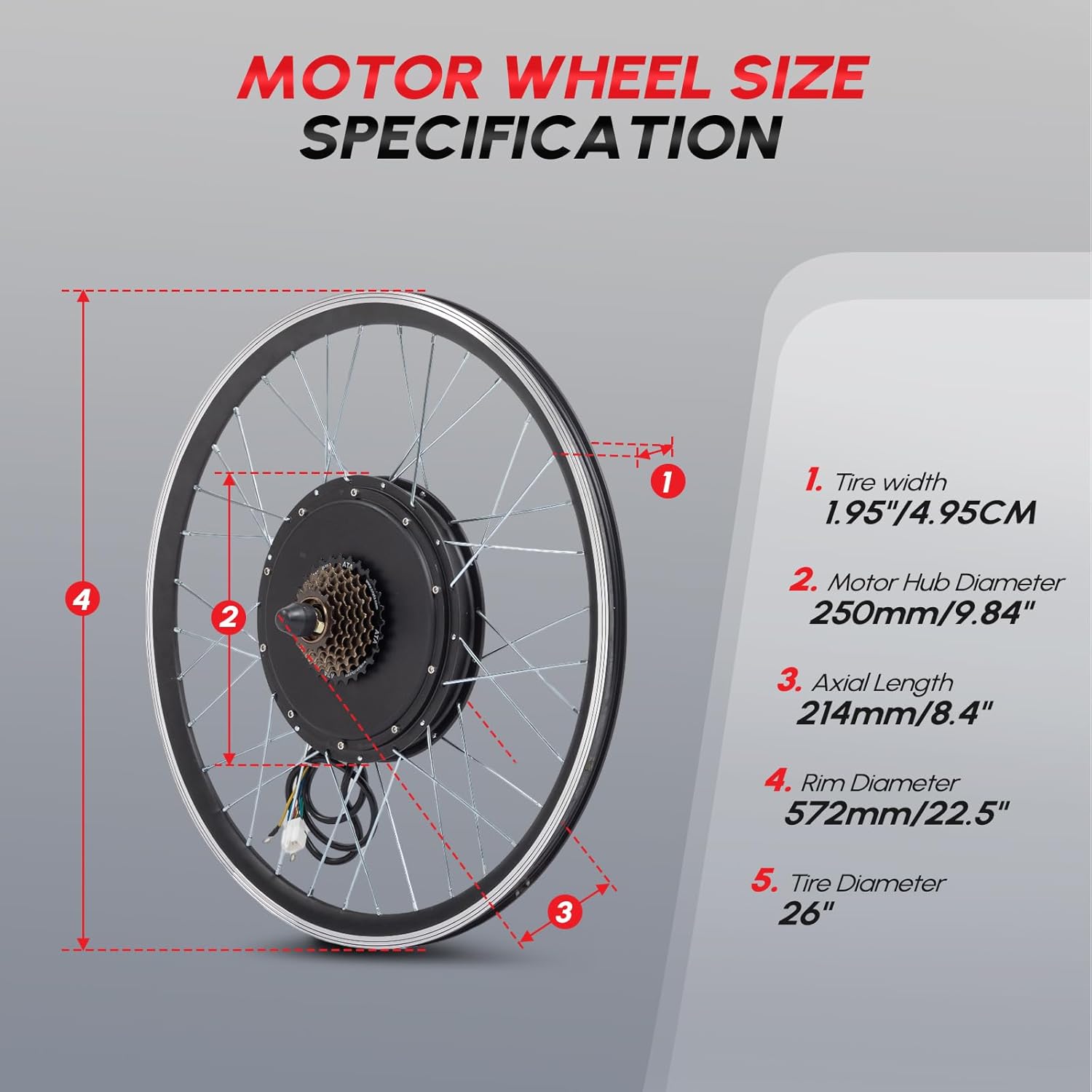 PEXMOR Electric Bike Conversion Kit, 48V 1200W 26" Front/Rear Wheel E-Bike Conversion Kit with 3 Mode Controller, PAS, LCD Display, Twist Throttle