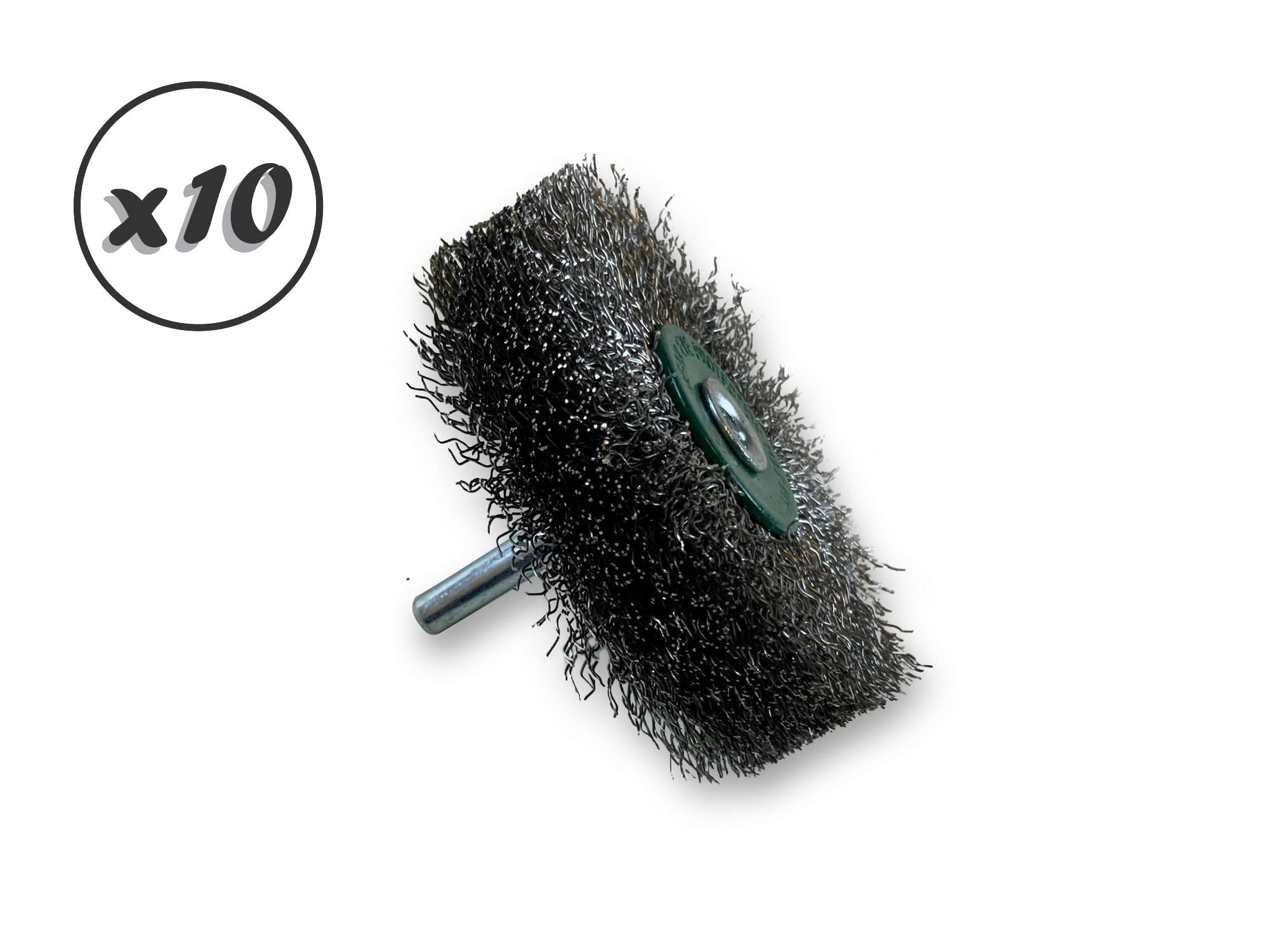 Kibros Lot 10 brosses circulaires tige Ø 75 mm inox dur 18 mm
