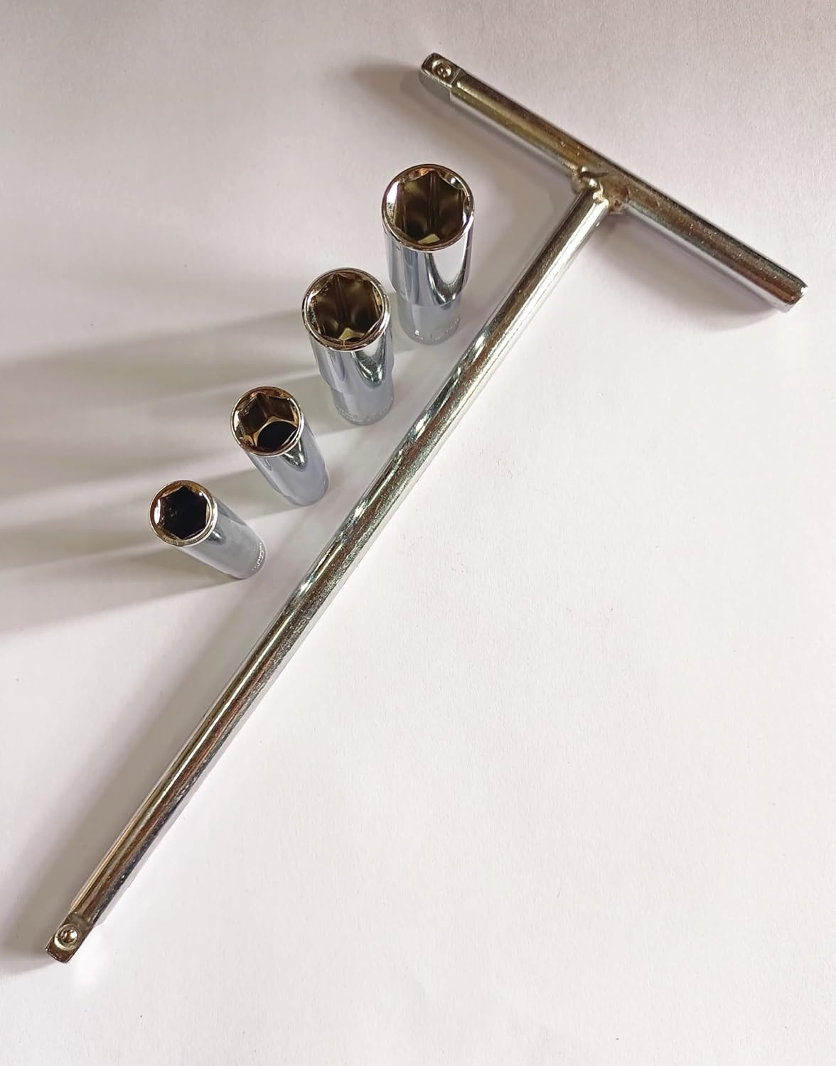1/4" T - Handle with 8, 9, 10, 11, 12 mm Sockets and 2 in 1 CRV Screw Driver 4" Long Combination Sets (Combo 9)