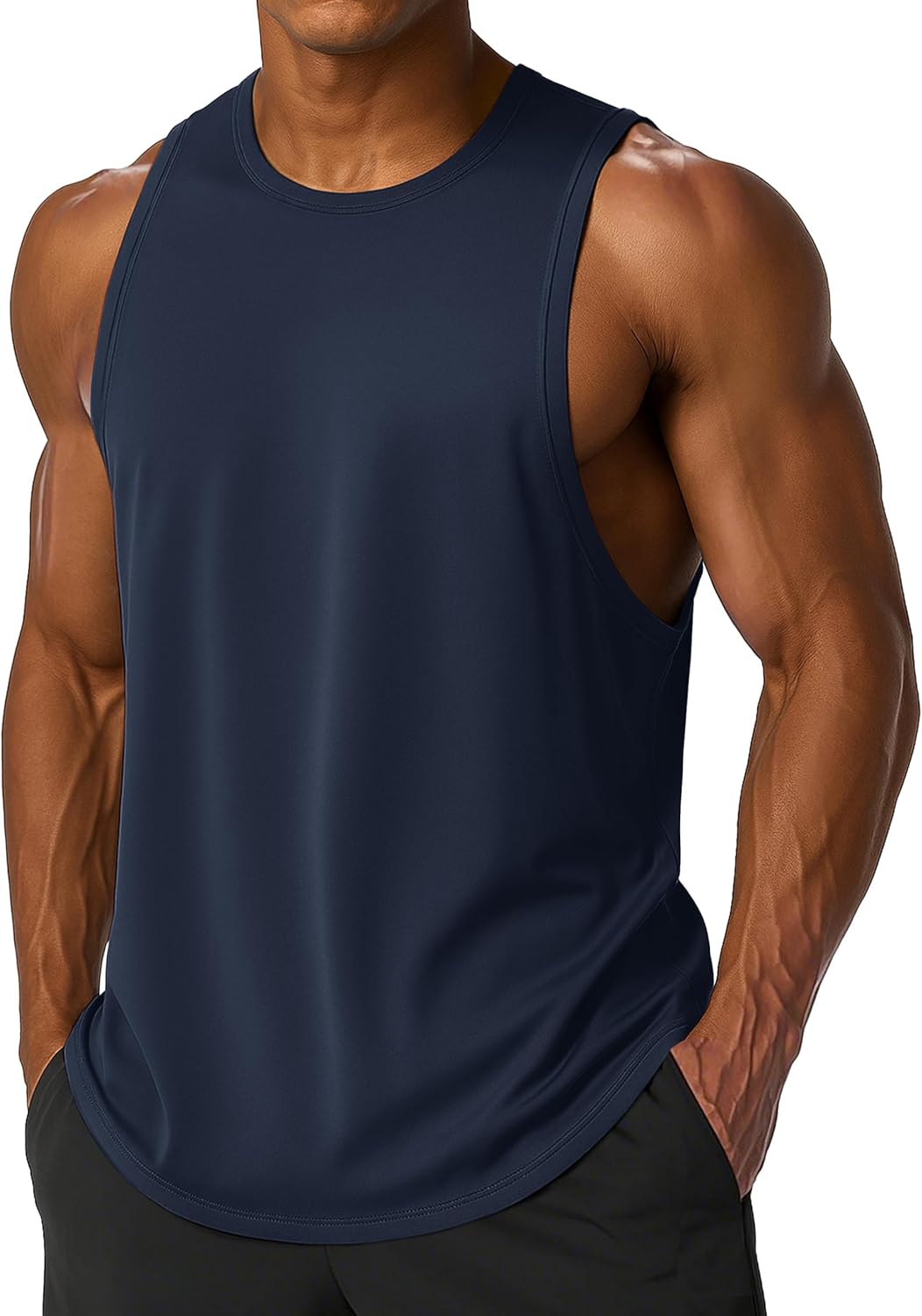 MAGCOMSEN Men's Tank Top Sleeveless Muscle Shirts Quick Dry Workout Gym Cut Off Shirt Lightweight Summer Bodybuilding Tee