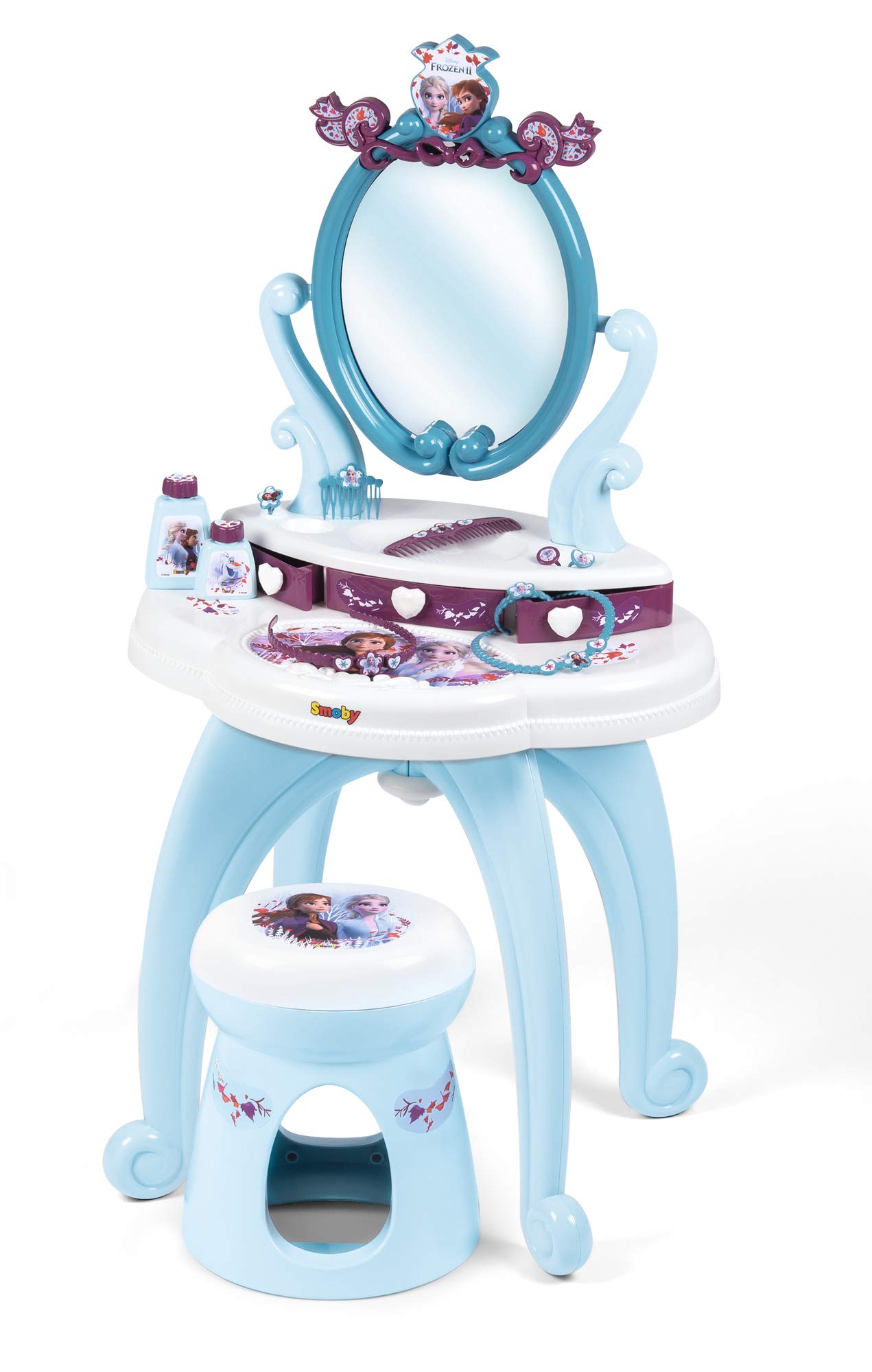 Disney 320233 Girls Hairdresser Table And Stool New Model 2 In 1 Vanity Unit For Frozen 2 Fans Aged 3 Multicoloured With Accessories Disney 320233 Girls Hairdresser Table And Stool New Model 2 In 1 Vanity Unit For Frozen 2 Fans Aged 3 Multicoloured With Accessories