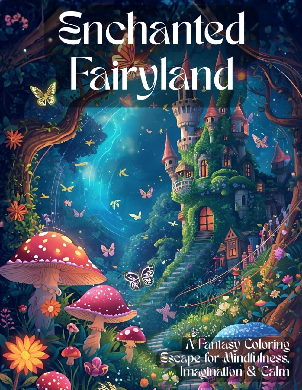 Enchanted Fairyland A Fantasy Coloring Escape for Mindfulness, Imagination & Calm: 50 Fairytale Designs Featuring Fairies, Castles, Floral Worlds & ... Love Fantasy Coloring & Mindful Creativity