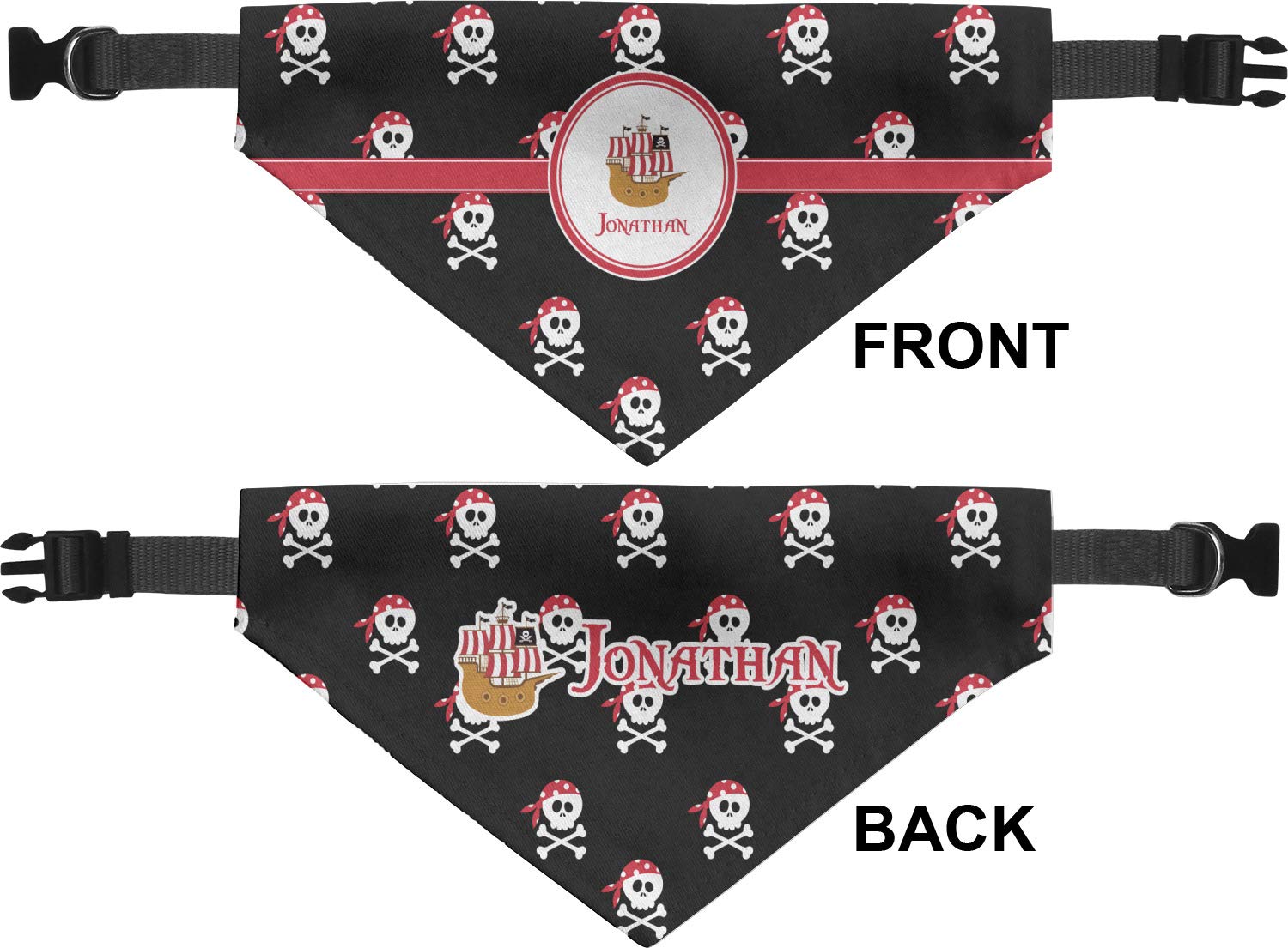 RNK Shops Personalized Pirate Dog Bandana - XLarge