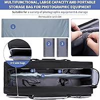 Vista 4 de Tripod Bag, 30.7" Heavy Duty Tripod Carrying Case with Padded Divider Light Stand Bag Dual Zipper Photo Studio Equipment Large Carrying Bag for