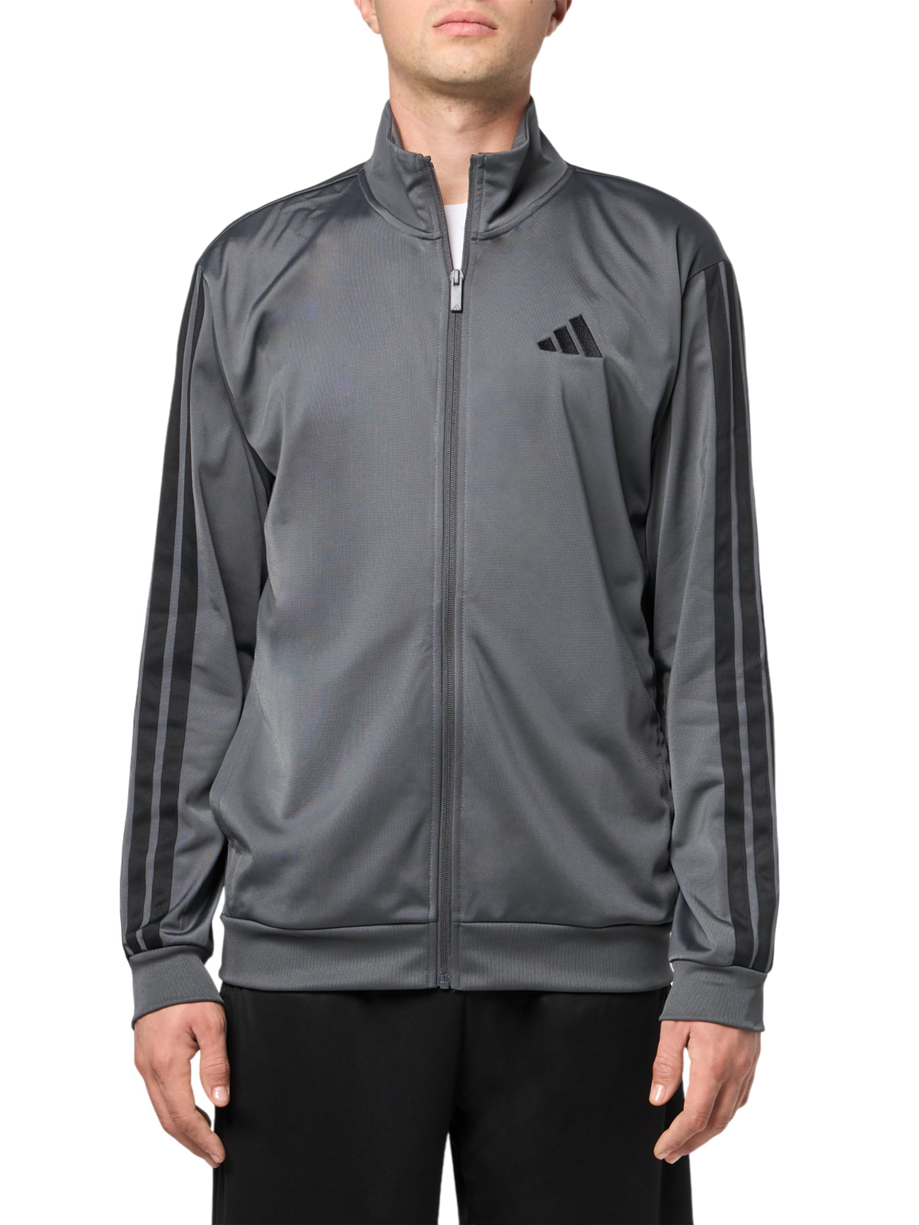 adidasMen's 3-Stripes Tricot Track Top, Grey