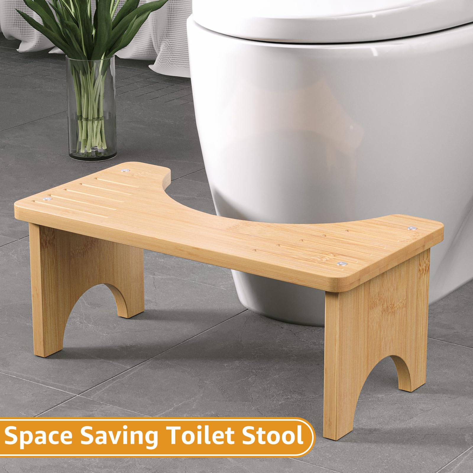 JMIATRY MIATRY - Sgabello WC per adulti, 40 x 20 x 17 cm, in bambù