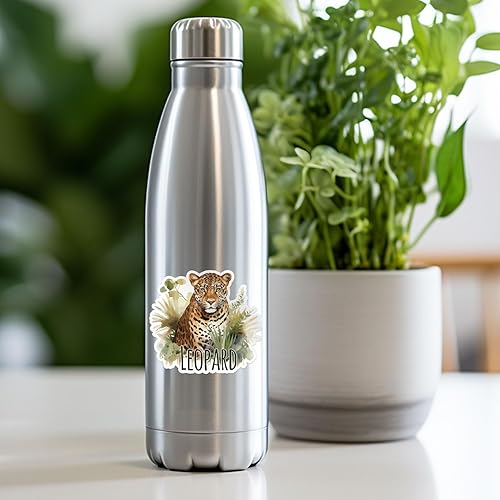 Miniatura 10 de Calcomanía de animal de guepardo de acuarela, calcomanía de vinilo impermeable para parachoques de automóvil, laptop, botella de agua, pared y