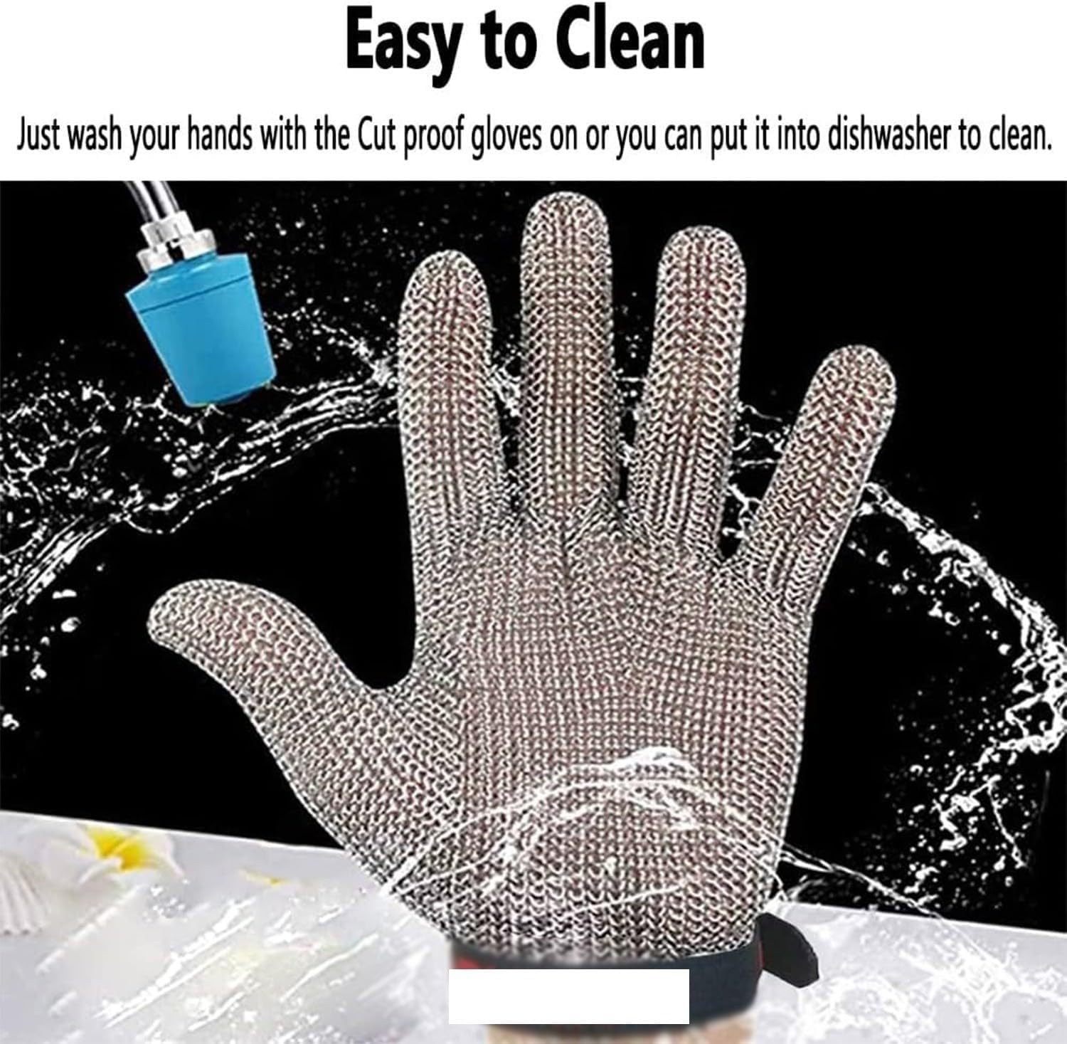 Metal Mesh Safety Glove, Chainmail Protective Glove for Cutting Tasks, Durables Stainless Steel Work Glove for Kitchen, Gardening, Factory and Industrial Applications 2 Pcs,XS