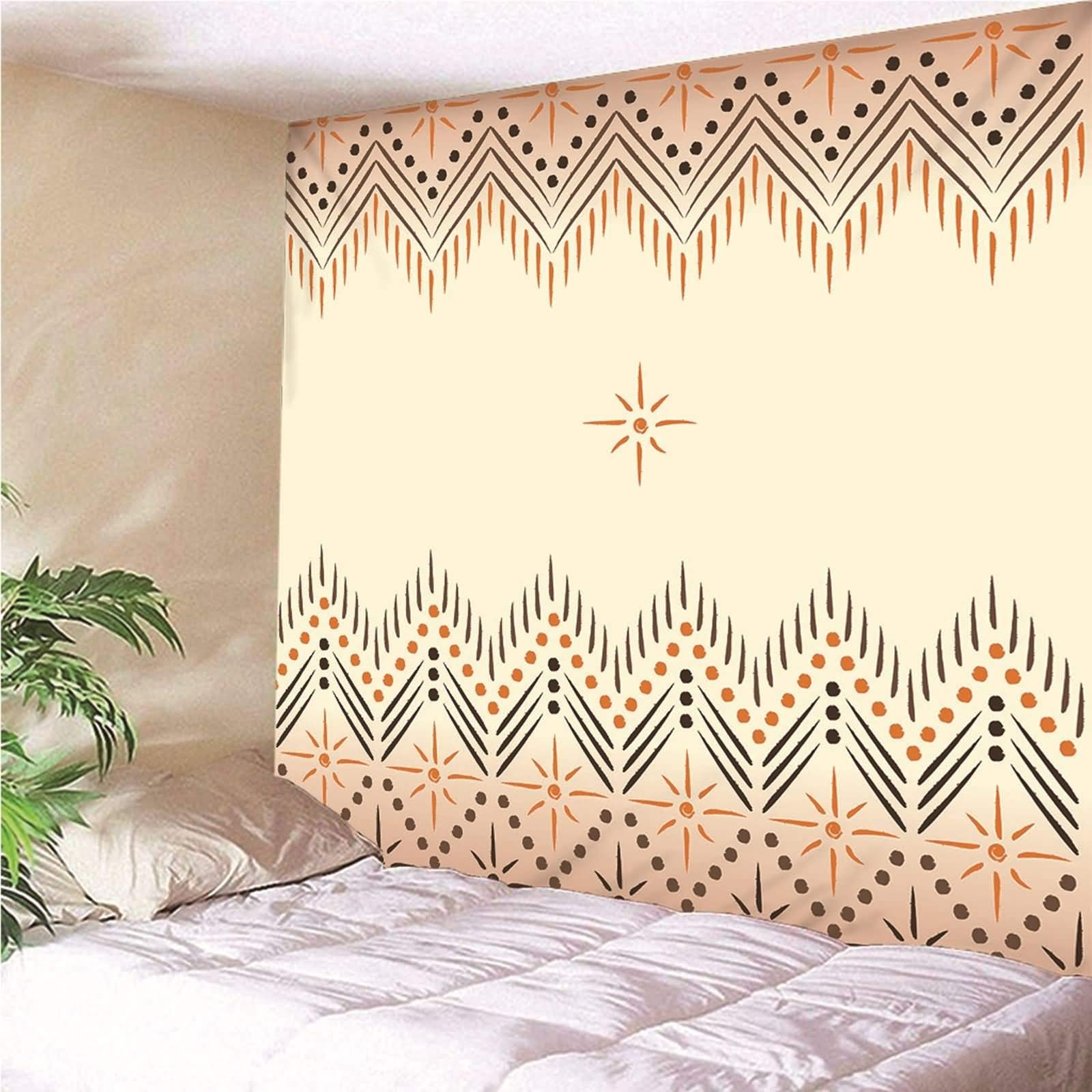 Homxi Wandteppiche Wandbehang 260 x 240 CM,Wandtuch Psychedelic Polyester Vintage Muster Beige Wandteppich Psychedelic