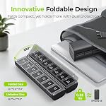 AUVON Innovative Foldable Weekly Pill Organizer Morning Evening with Large Capacity, Pill Case 7 Day AM PM with Dual Protection, User-Friendly Travel Pill Box for Medications, Fish Oils, Vitamins
