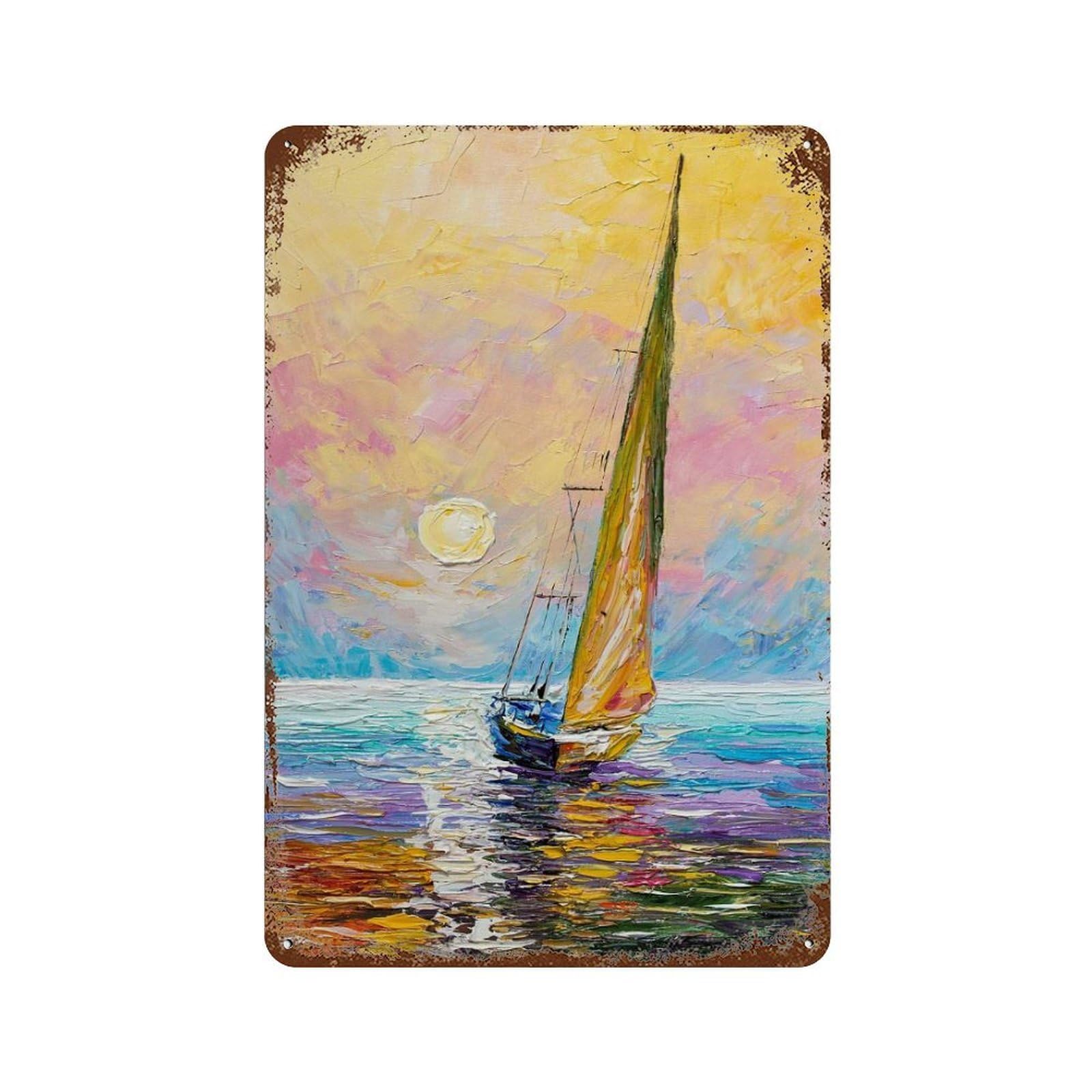 Following The Wind Rustic Tin Plaque 11.8"x7.9", for Pub, Kitchen And Man Cave Decor, Vintage Wall Decor