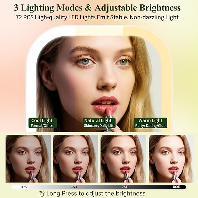 Espejo de Maquillaje Portátil FUNTOUCH 7" con Luz LED miniatura 5