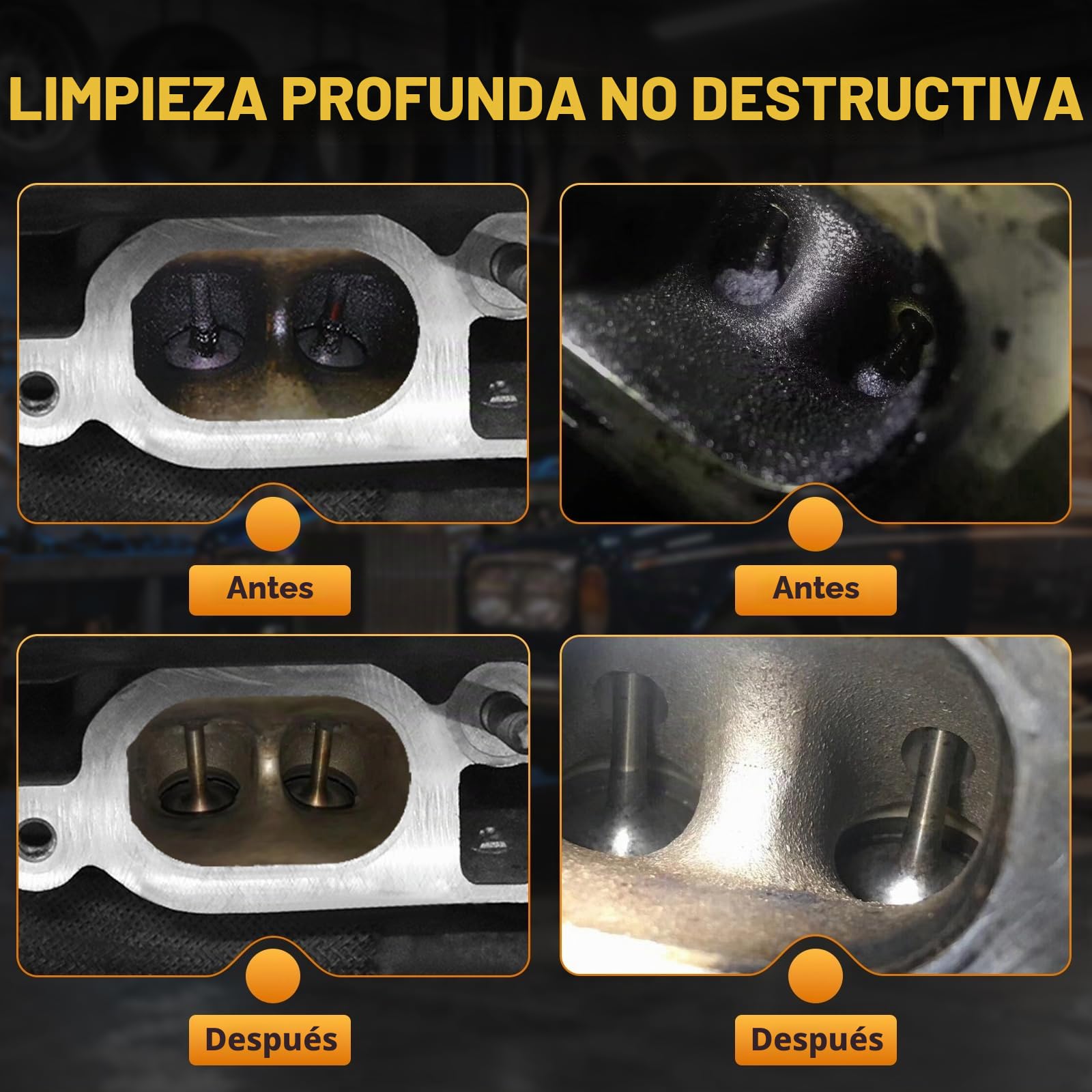 Máquina de chorro de arena de nuez HTS558, Eliminación de carbono en motor para reducir consumo de combustible, limpieza de válvulas de admisión - Incluye 5 adaptadores y 2 kg de arena de nuez