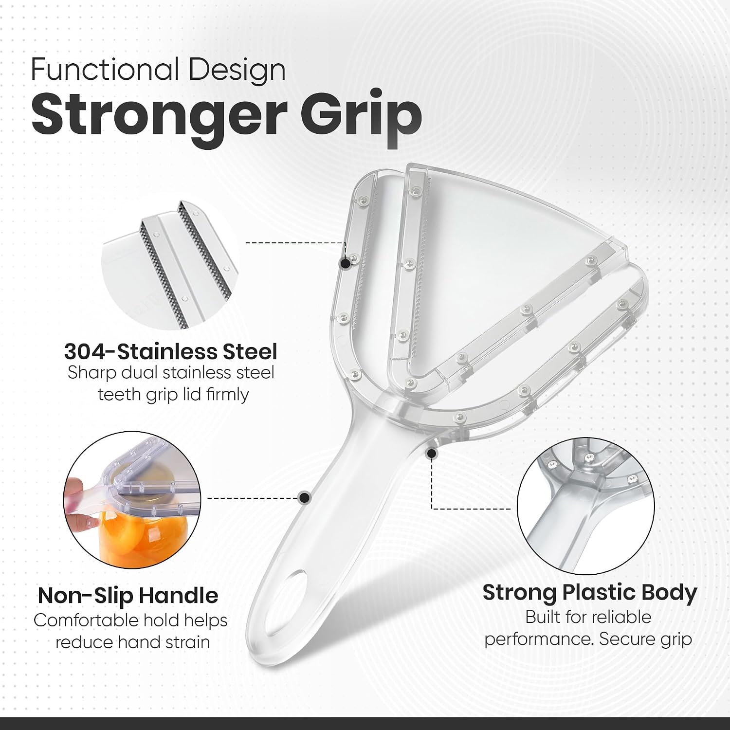 Multi-grip Jar Opener for Weak Hands and Seniors with Arthritis | Manual Lid Opener with Ergonomic Non-Slip Handle,lid remover,ergo opener | Bottle Opener for Arthritic Hands, Elderly & All Lid Sizes