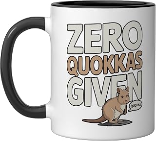 Australian Animal Wallaby Aussie Wildlife Quokka Lover Ceramic Mug, Black/White