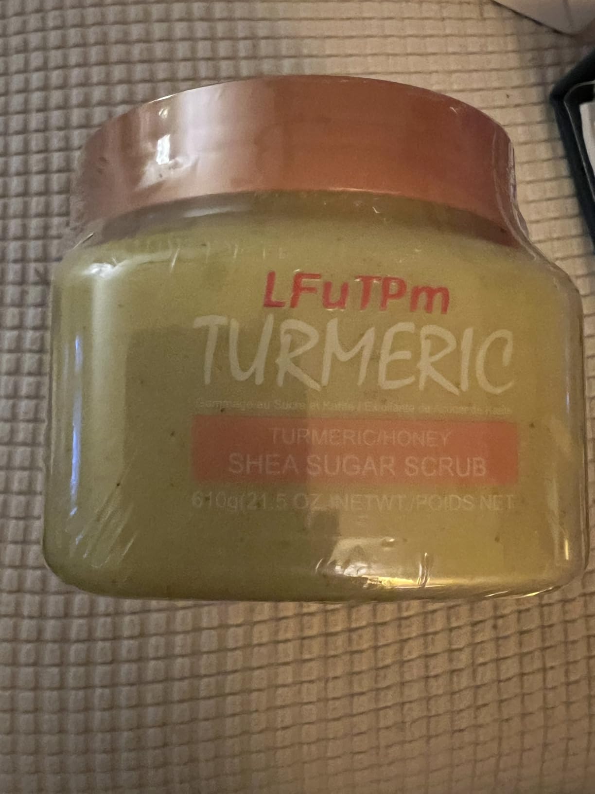 LFuTPm Turmeric & Honey Body Scrub with Shea Butter and Sugar - Moisturizing Exfoliator for Skin Removal, Leaves Skin Soft, Smooth, Full Body, Hands, Feet Use - 21.5 oz