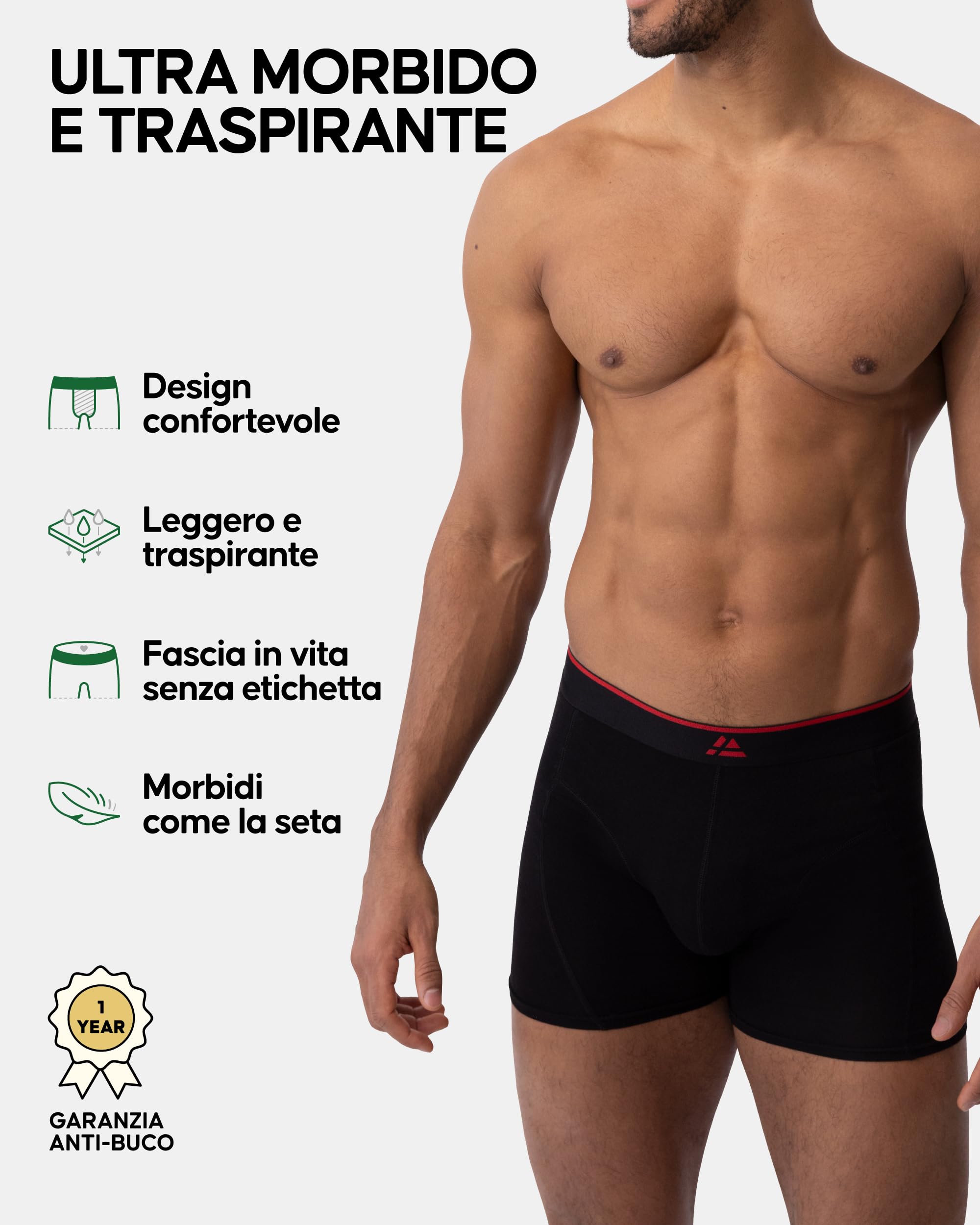 DANISH ENDURANCE Boxer Uomo in bambù Ultra Morbido, Mutande Boxer Bamboo Comodi, Traspiranti, con o Senza Apertura Frontale, 6 o 10 Paia