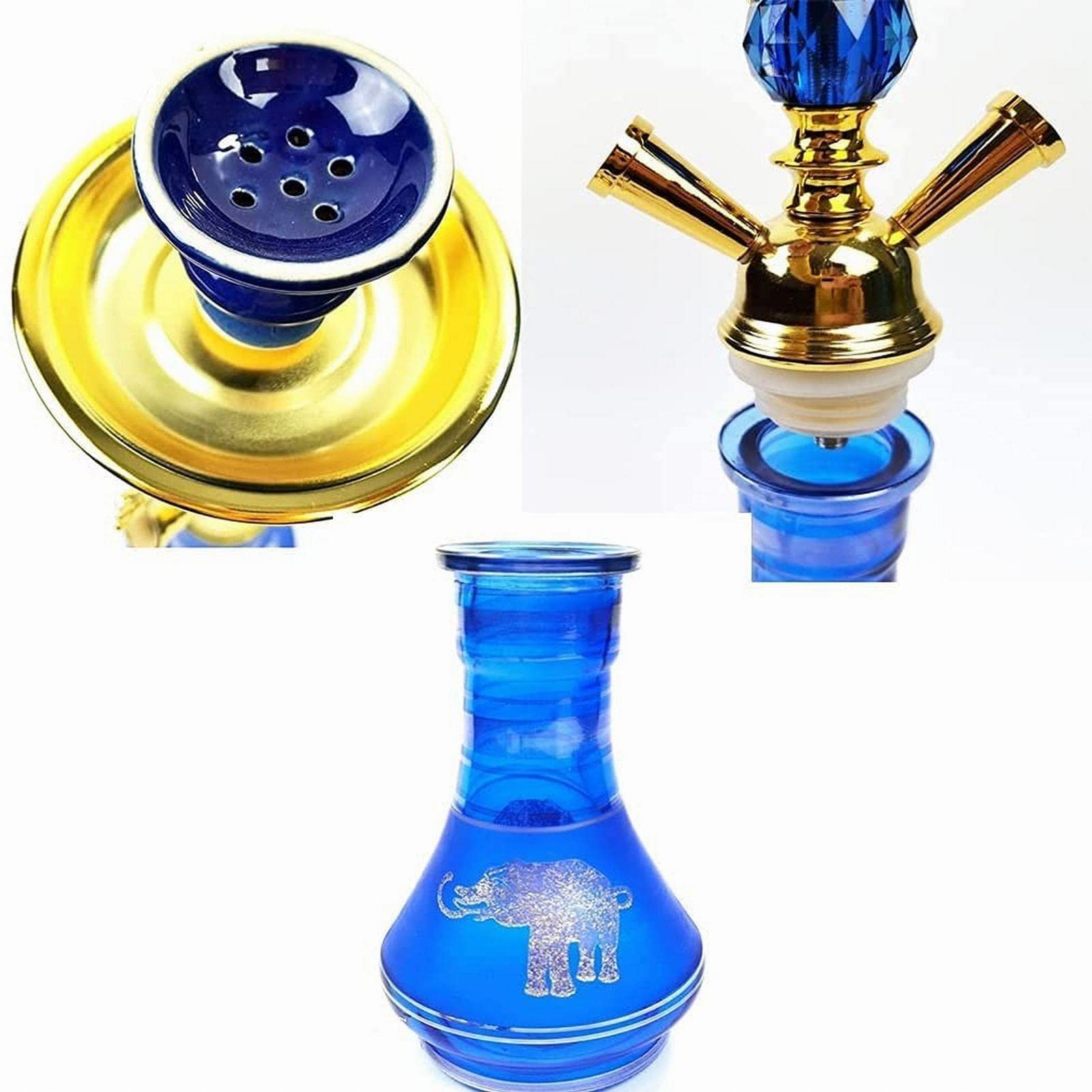 Kit De Narguilé 20 Pouces Kit Combo De Narguilé Kit De Narguilé 2 Tuyaux Avec Réservoir D'eau En Verre Stable Tuyau D'argile Bol De Narguilé Facile À Enlever Et À Ne