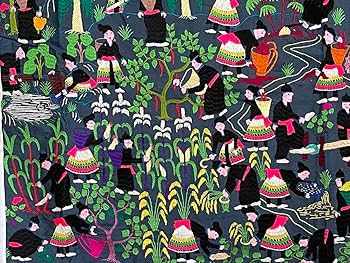 ラオス モン族 刺繍 壁掛け タペストリー 9 Amazon | ラオス モン族 刺繍 壁掛け タペストリー 3 | 刺しゅう図案 通販