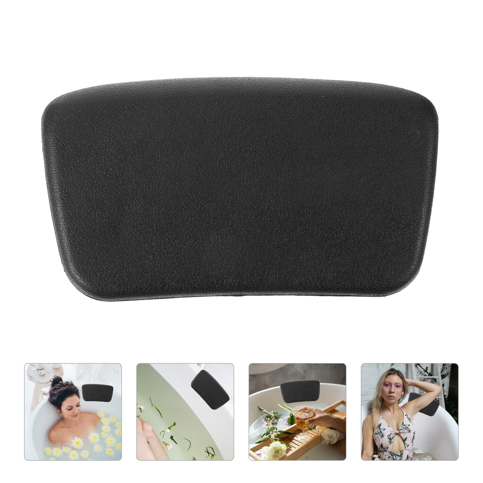TOPBATHY Almohada Reposacabezas Cómodo y Transpirable Ventosas Antideslizantes de Bañera Hogar de Cuero PVC para Baño Relajante en Casa