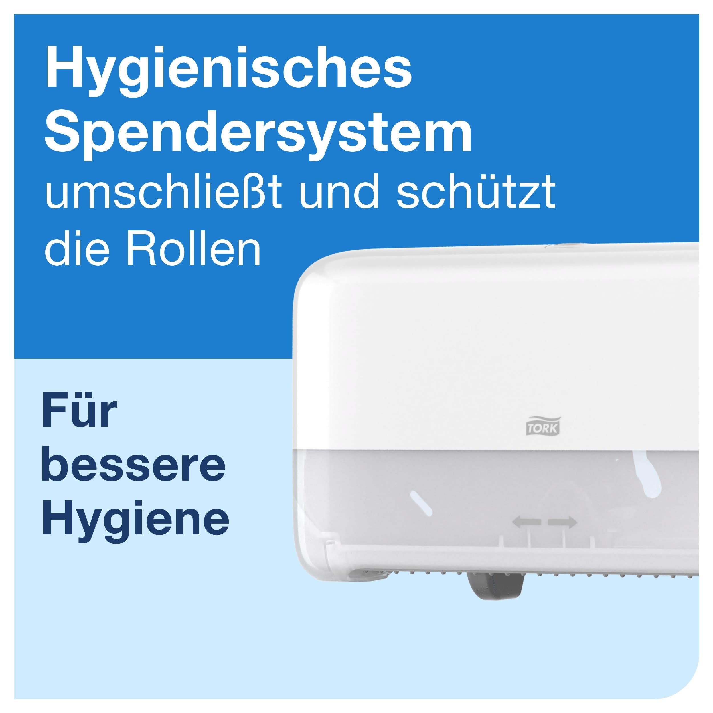 Tork OptiServe Doppelrollenspender für Hülsenloses Toilettenpapier Schwarz T7, horizontaler Toilettenrollenspender, Elevation Design, 558068