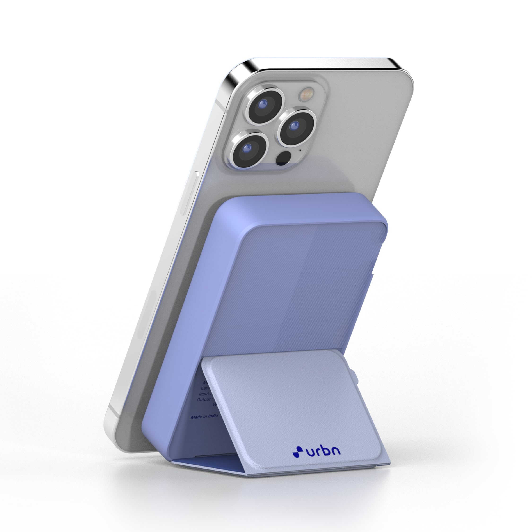 URBN 10000 mAh Stand Magsafe Power Bank with Foldable Stand | 15W Fast Wireless Charging | Strong Magnetic Hold | Type C Input/Output | Pass Through Charging | MagTag Ring Included | (Ultra Marine)-image-43