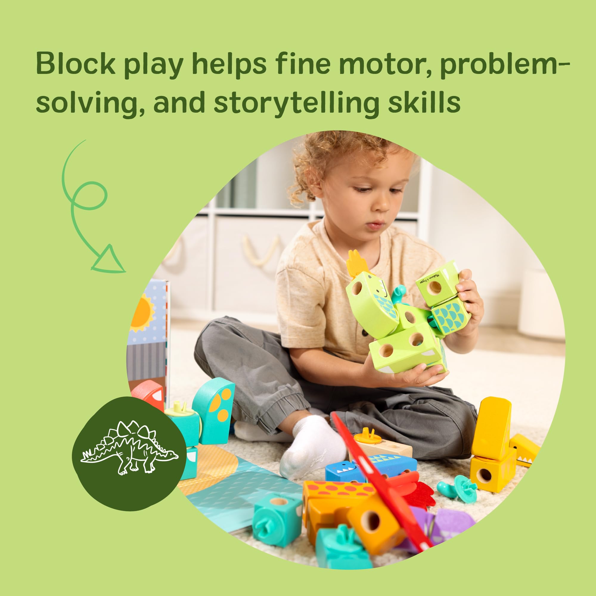 Melissa & Doug Dinosaur Block Set - Build & Play! -4 Melissa & Doug Dinosaur Block Set - Build & Play! -4