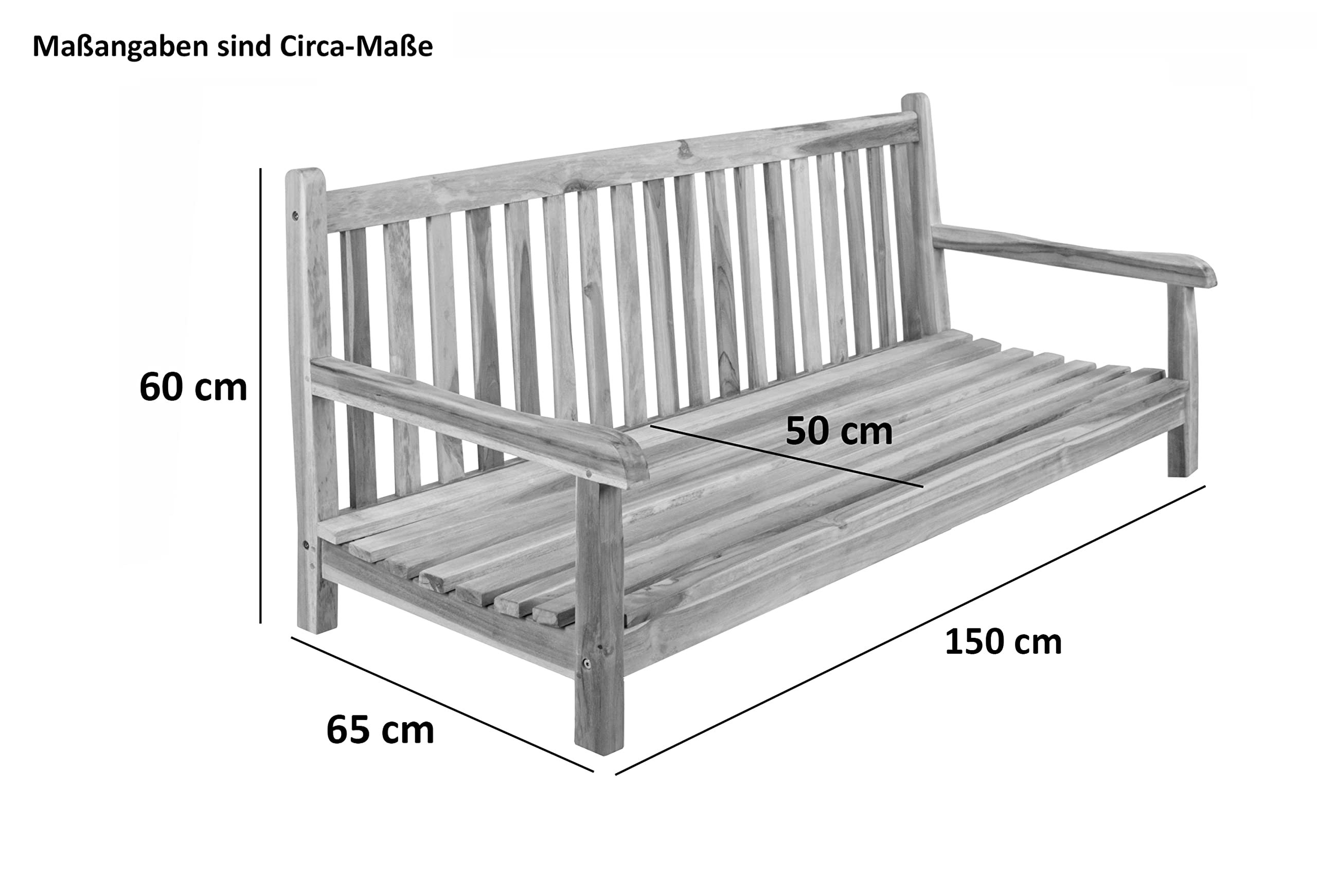 SAM 3-Sitzer Gartenschaukel Susana, hängende Bank 150 cm, Teakholz massiv, Schaukelbank für den Garten + Terrasse, pflegeleichtes Unikat, Hängeschaukel/Holzschaukel